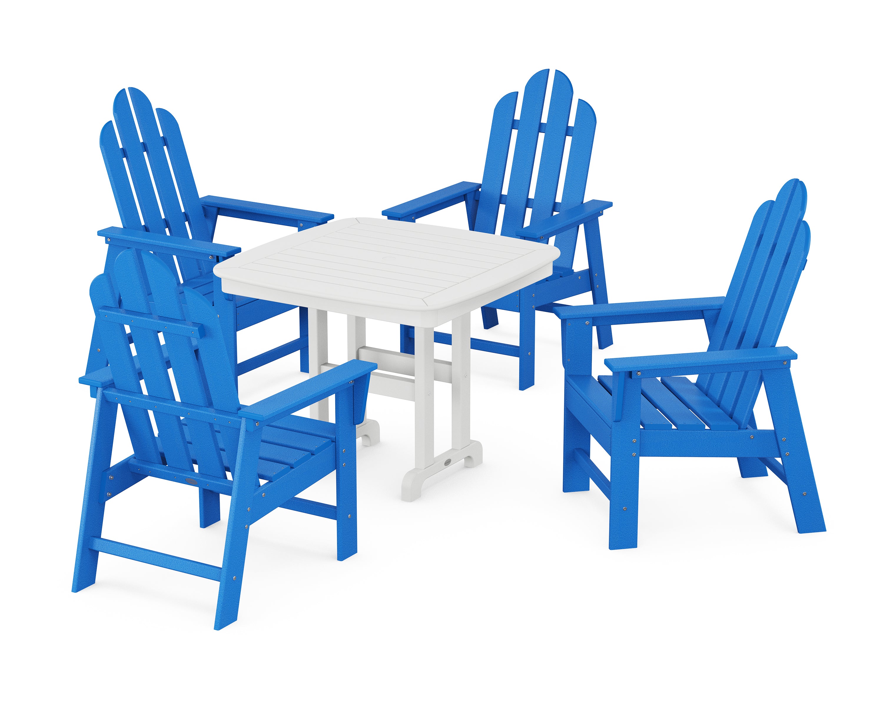 POLYWOOD® Long Island 5-Piece Dining Set in Pacific Blue / White
