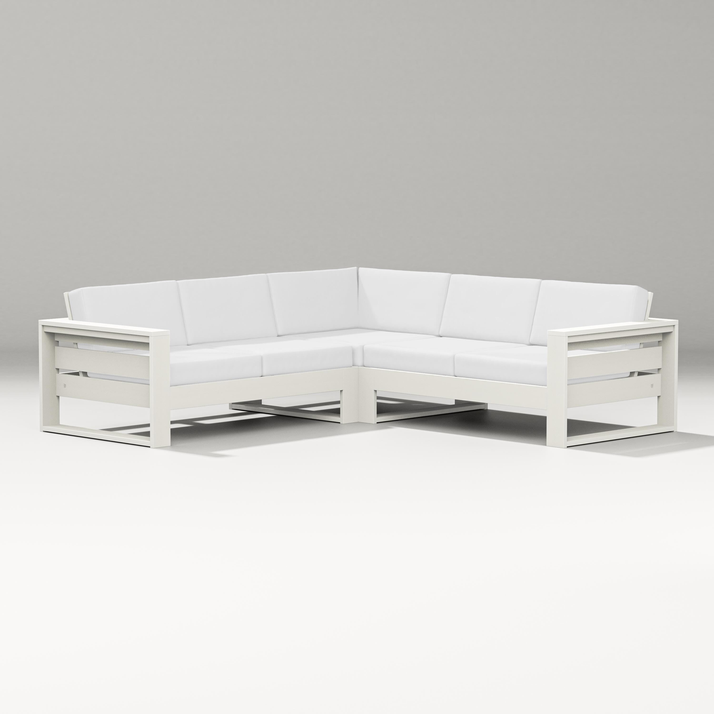 PW Designer Series Latitude Corner Sectional in Vintage White / Natural