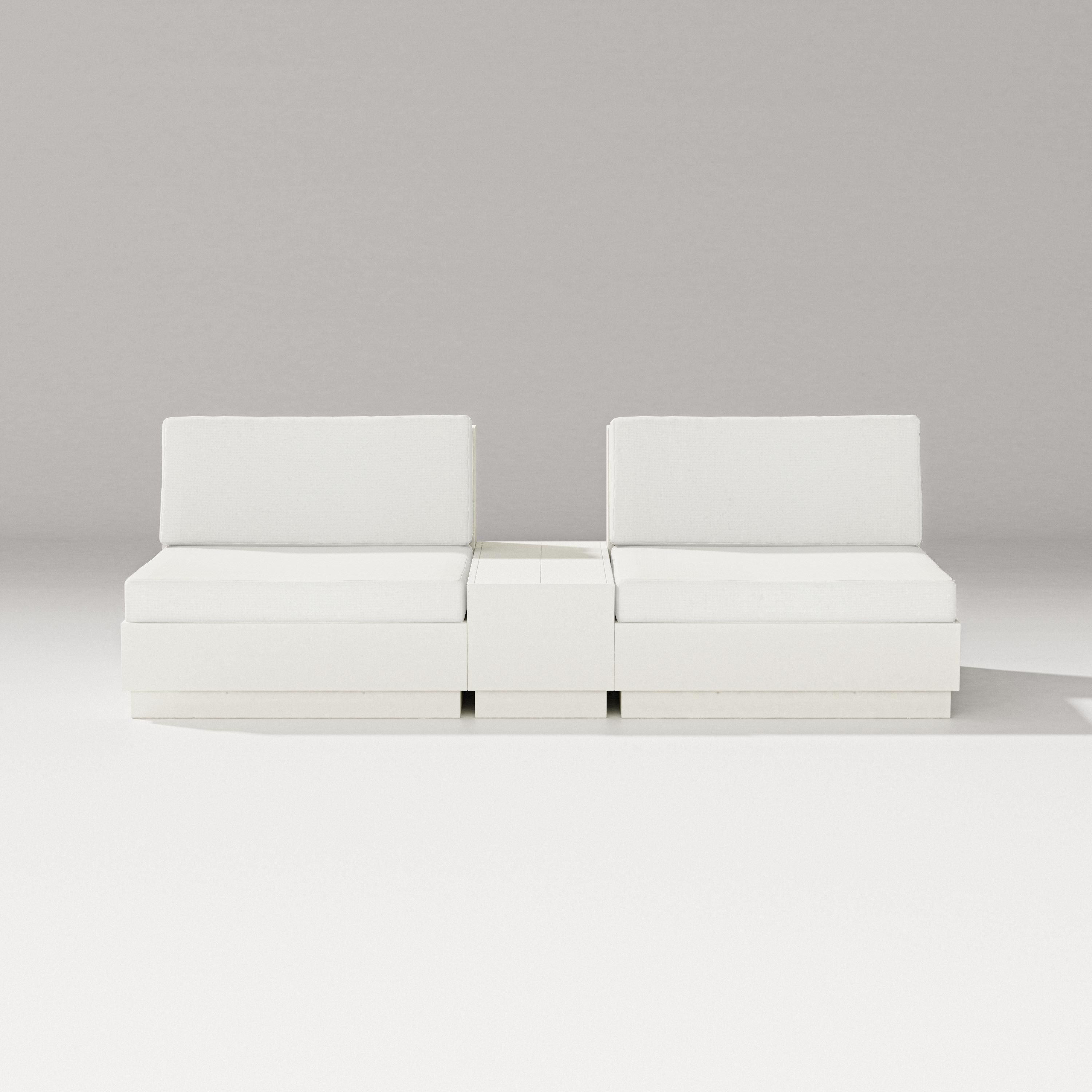 PW Designer Series Elevate Lounge Chair Set in Vintage White / Natural Linen