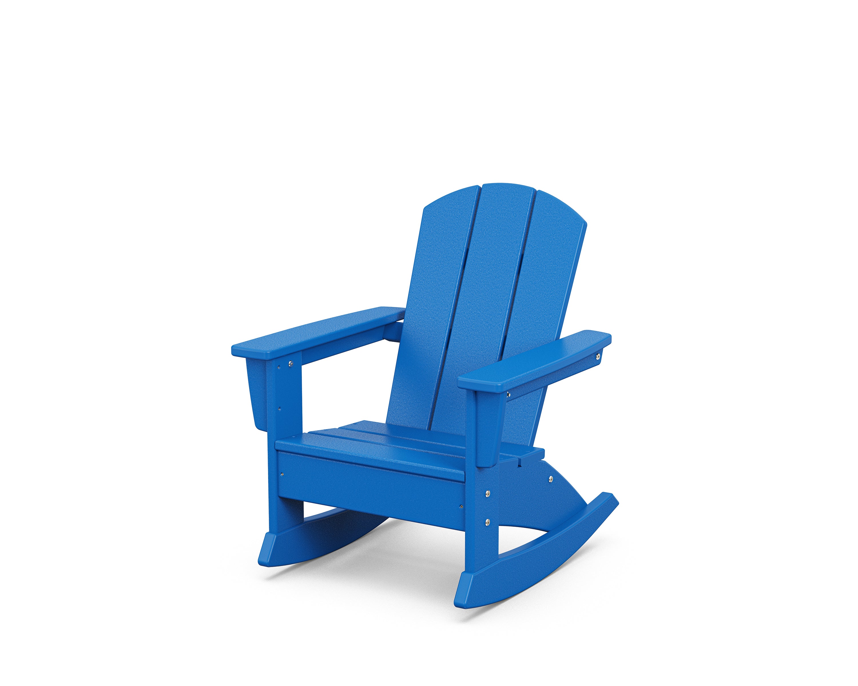 POLYWOOD Kids Nautical Adirondack Rocking Chair in Pacific Blue