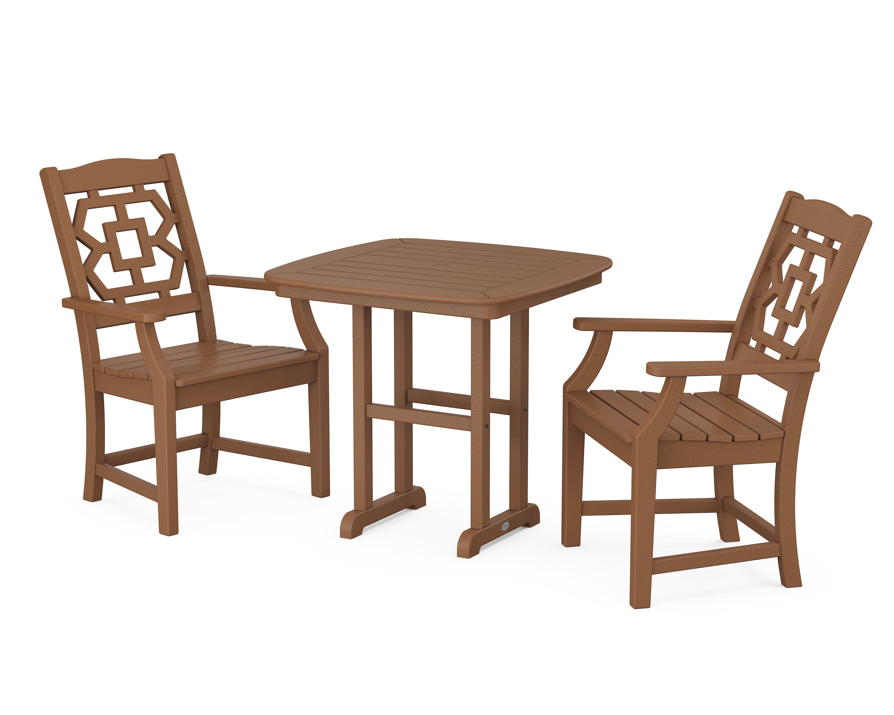 Martha Stewart by POLYWOOD® Chinoiserie 3-Piece Dining Set in Teak