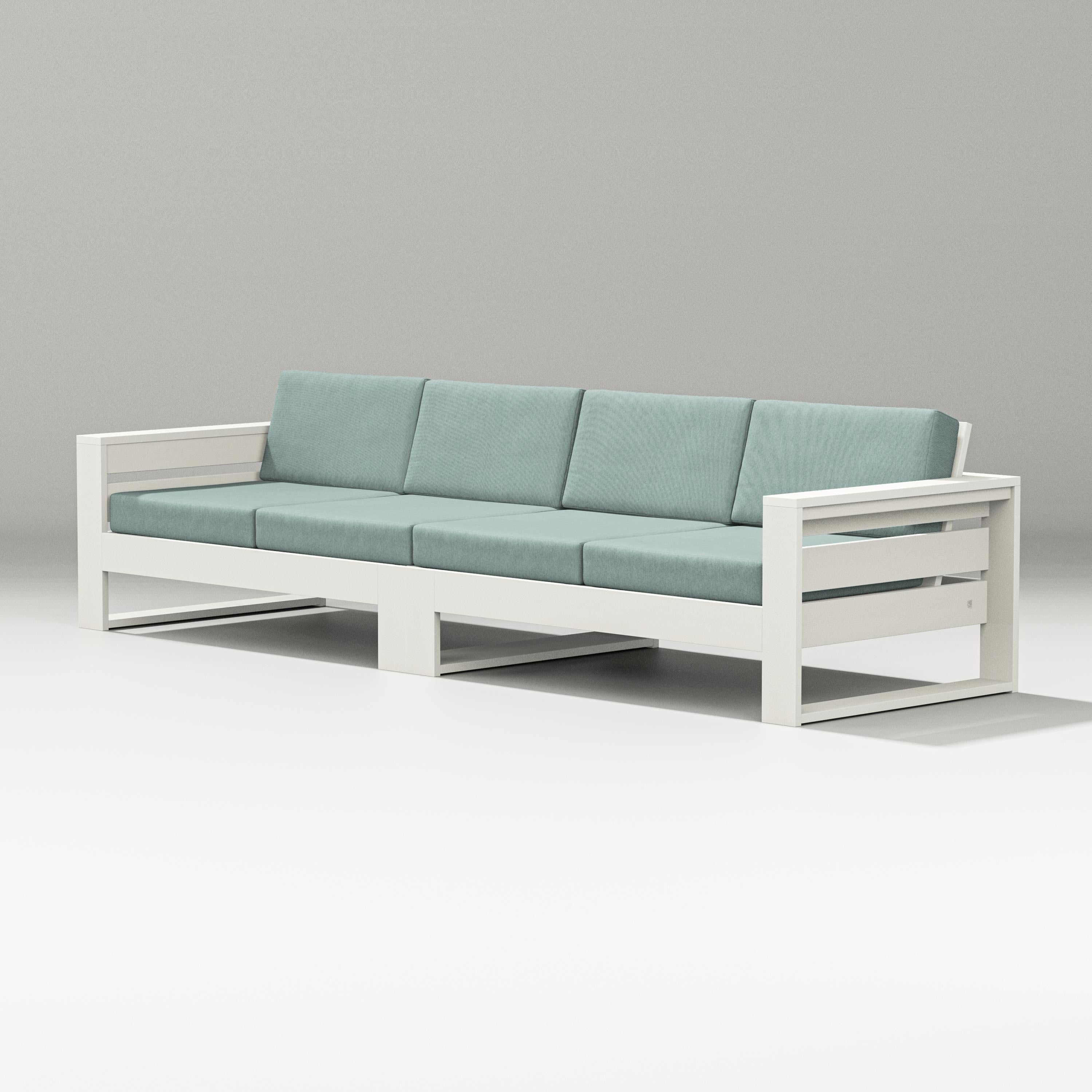 PW Designer Series Latitude Straight Sectional in Vintage White / Glacier Spa