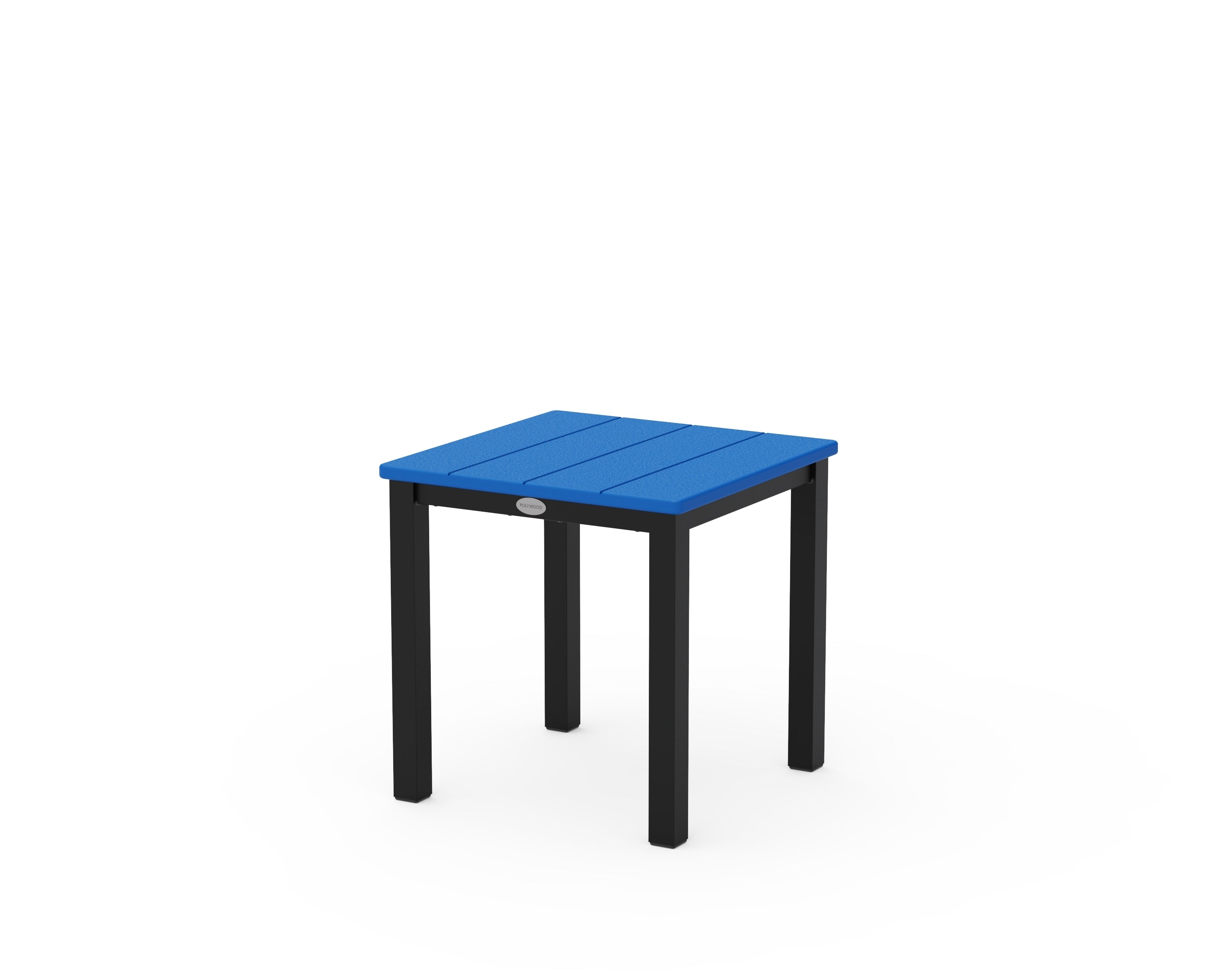 POLYWOOD Main Street 18" Side Table in Black / Pacific Blue