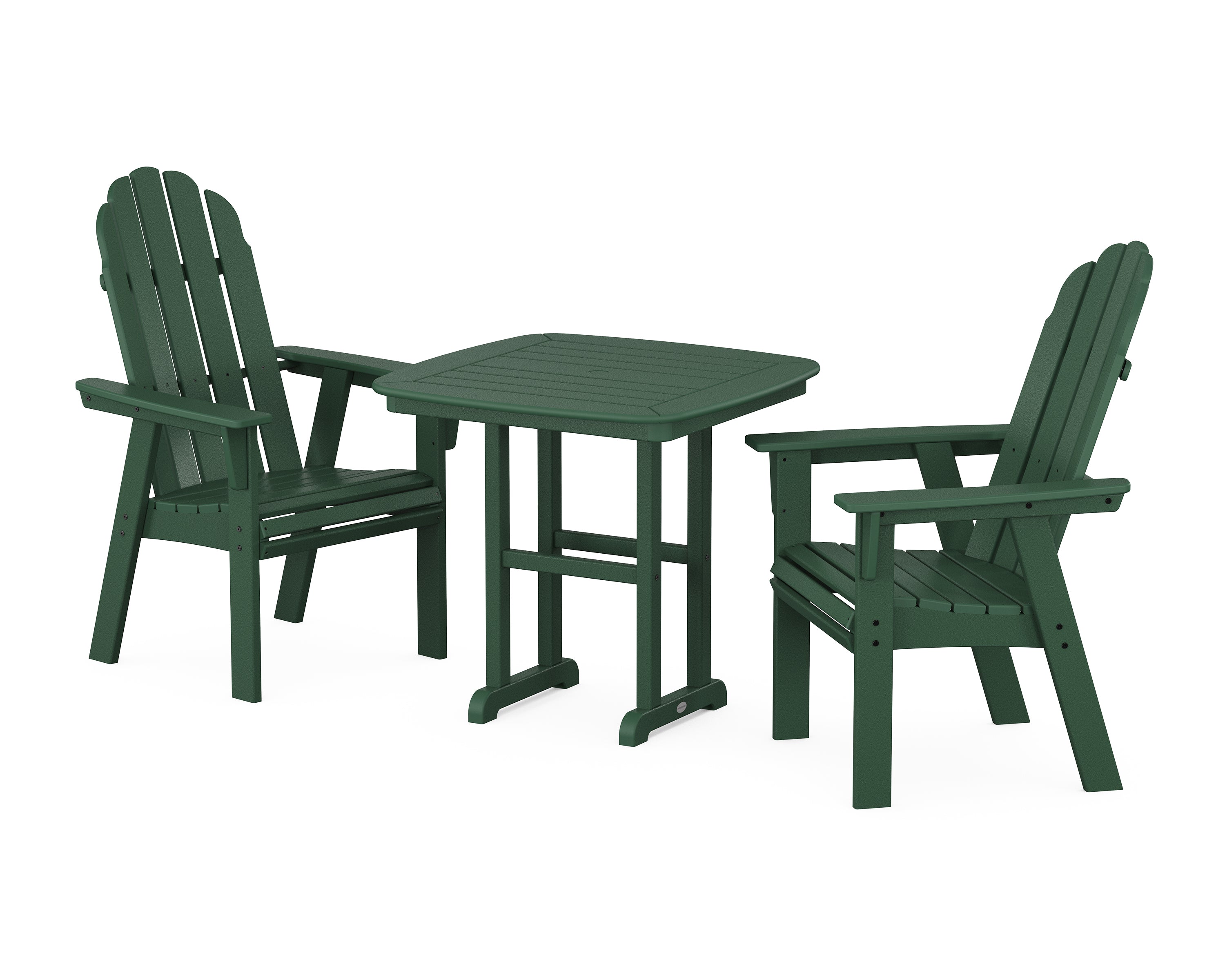 POLYWOOD® Vineyard Adirondack 3-Piece Dining Set in Green