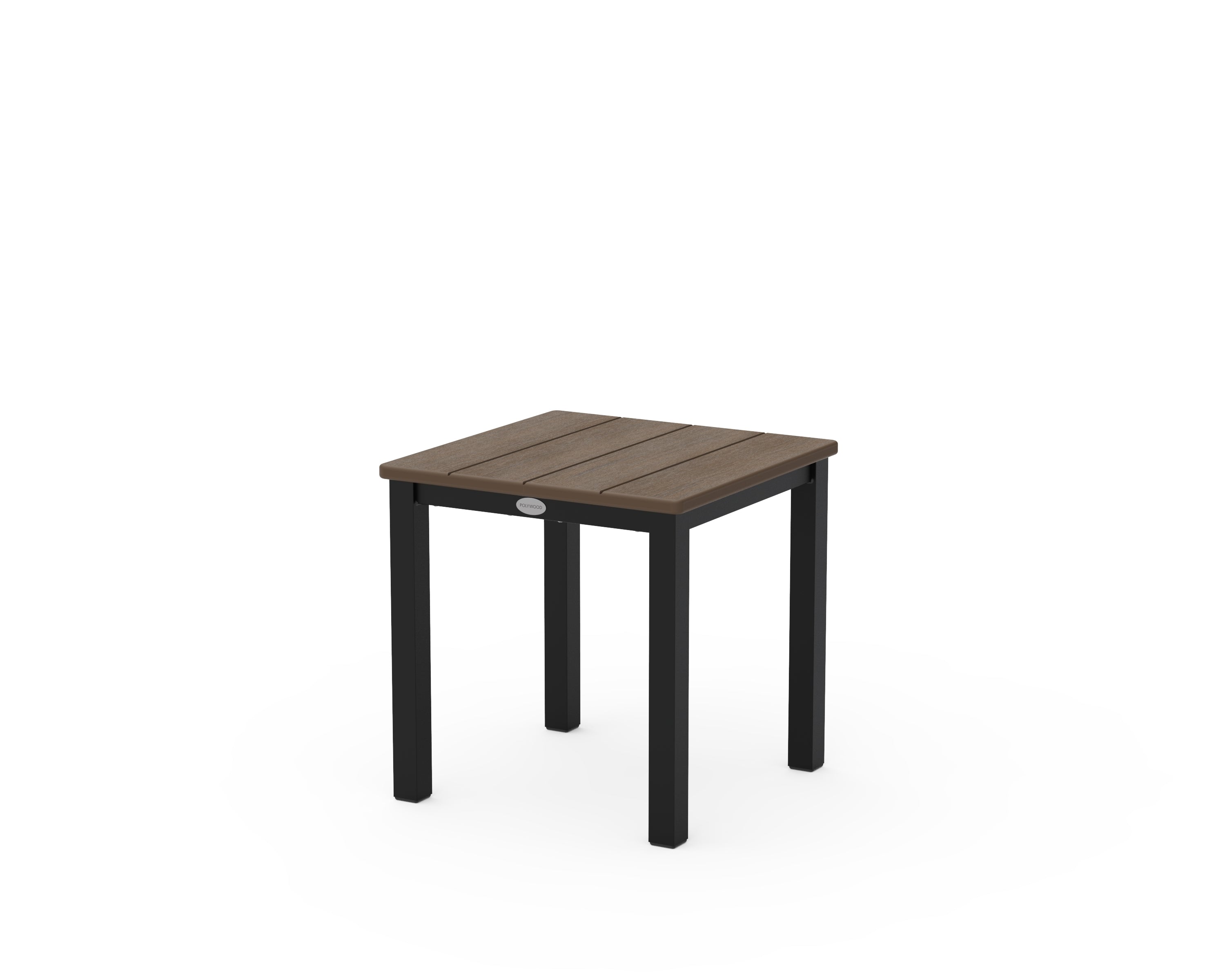 POLYWOOD Main Street 18" Side Table in Black / Kona