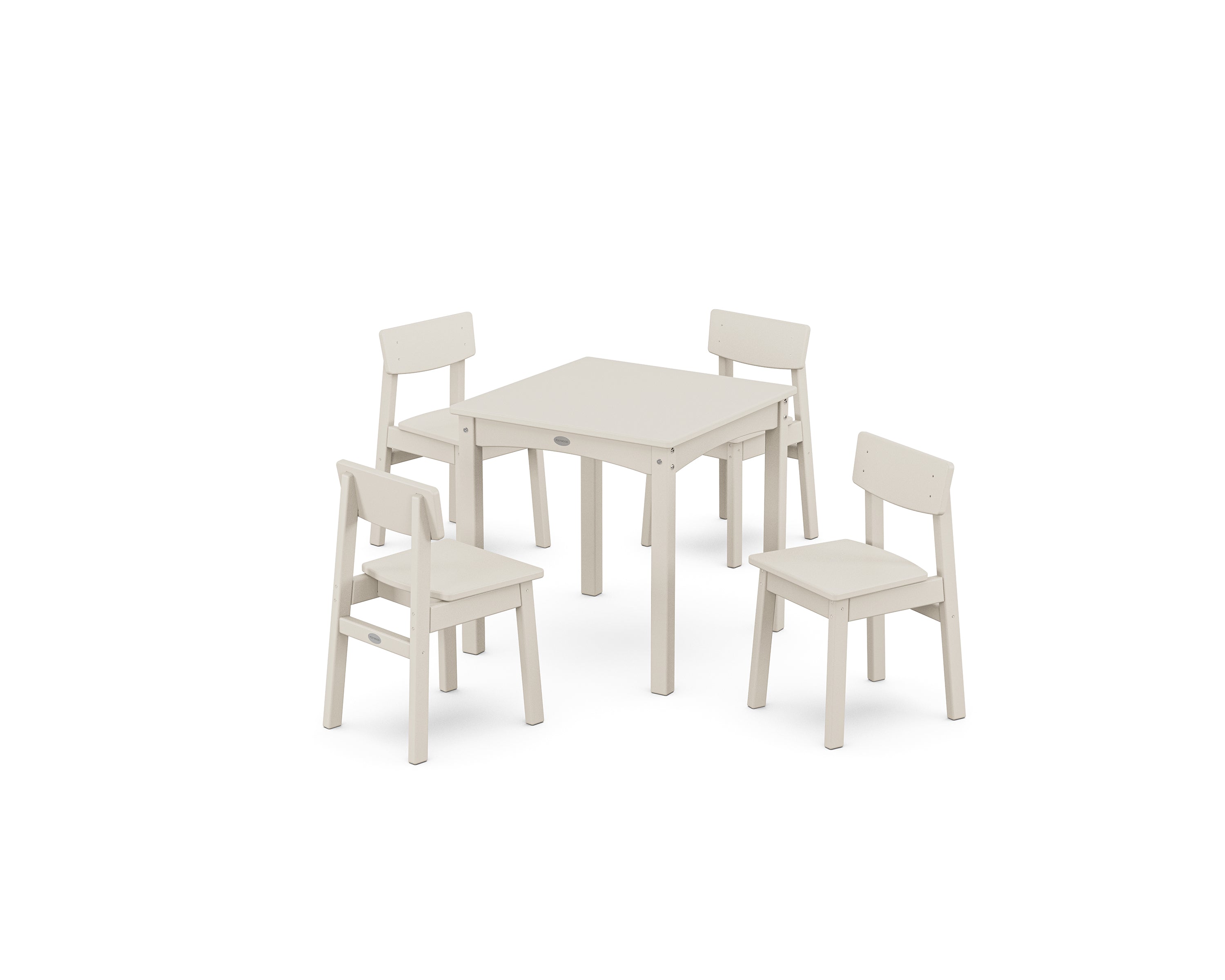 POLYWOOD Modern Studio Kids 5-Piece Dining Set in Sand