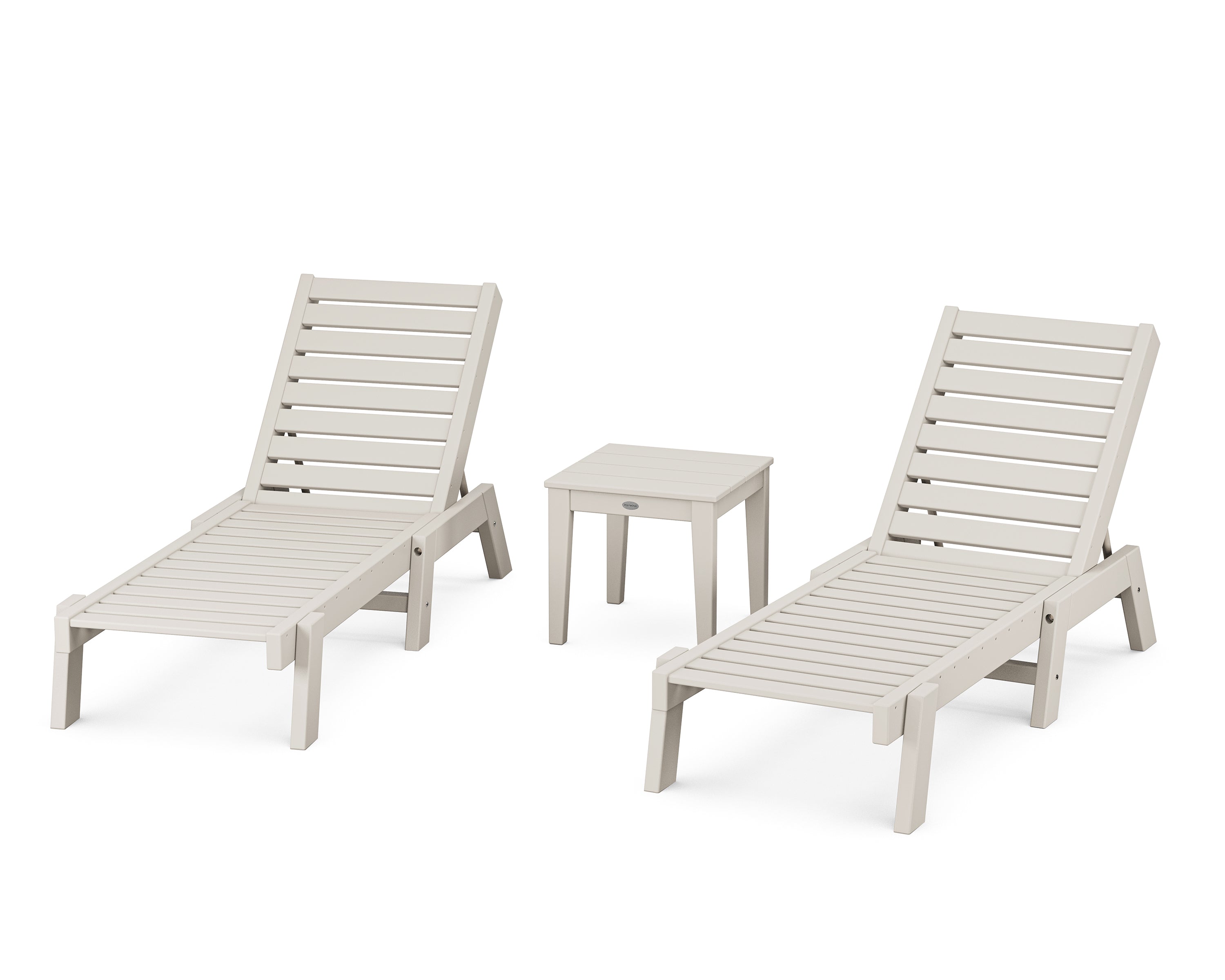 POLYWOOD Captain Chaise 3-Piece Set in Sand