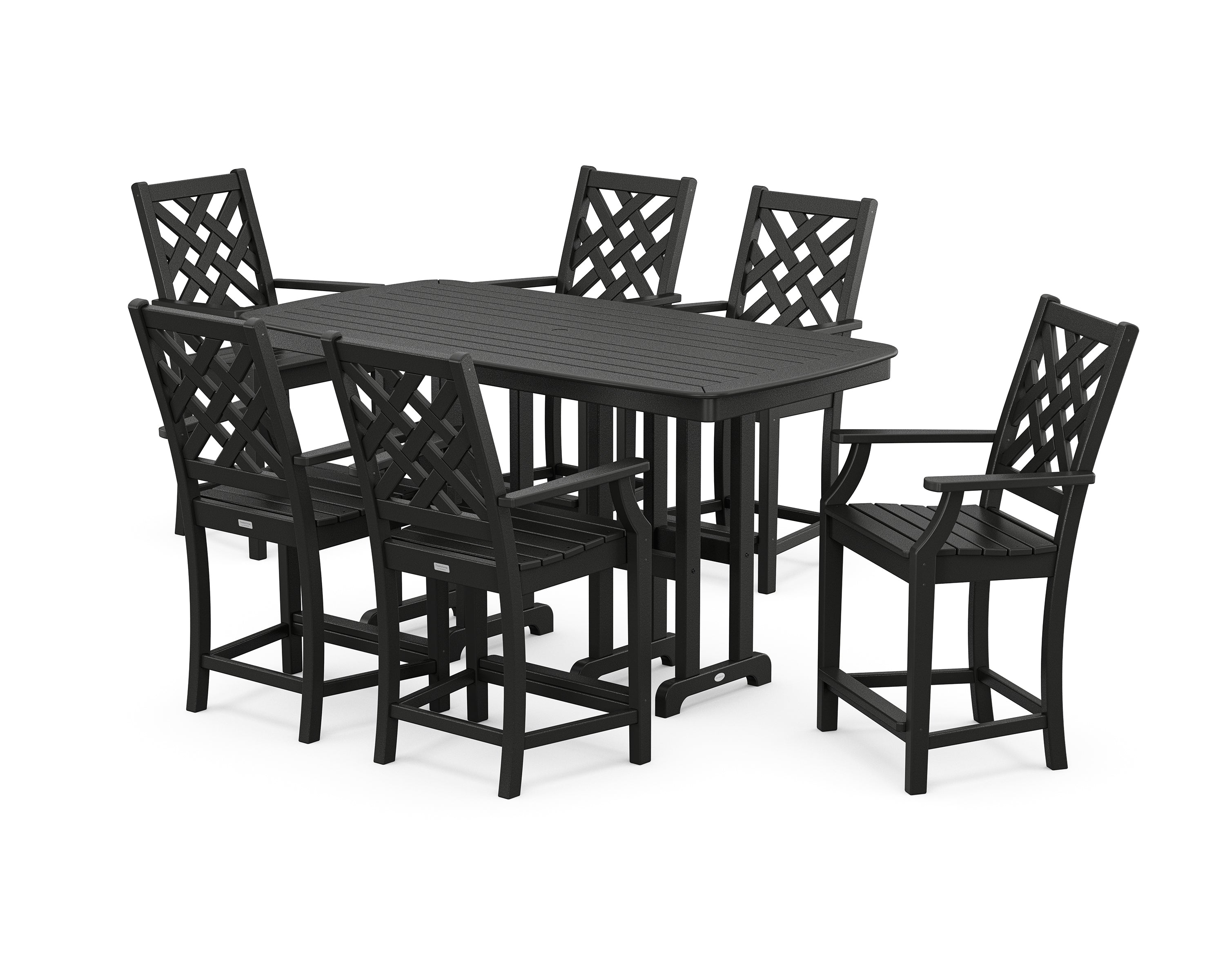 Country Living Wovendale Arm Chair 7-Piece Counter Set in Black