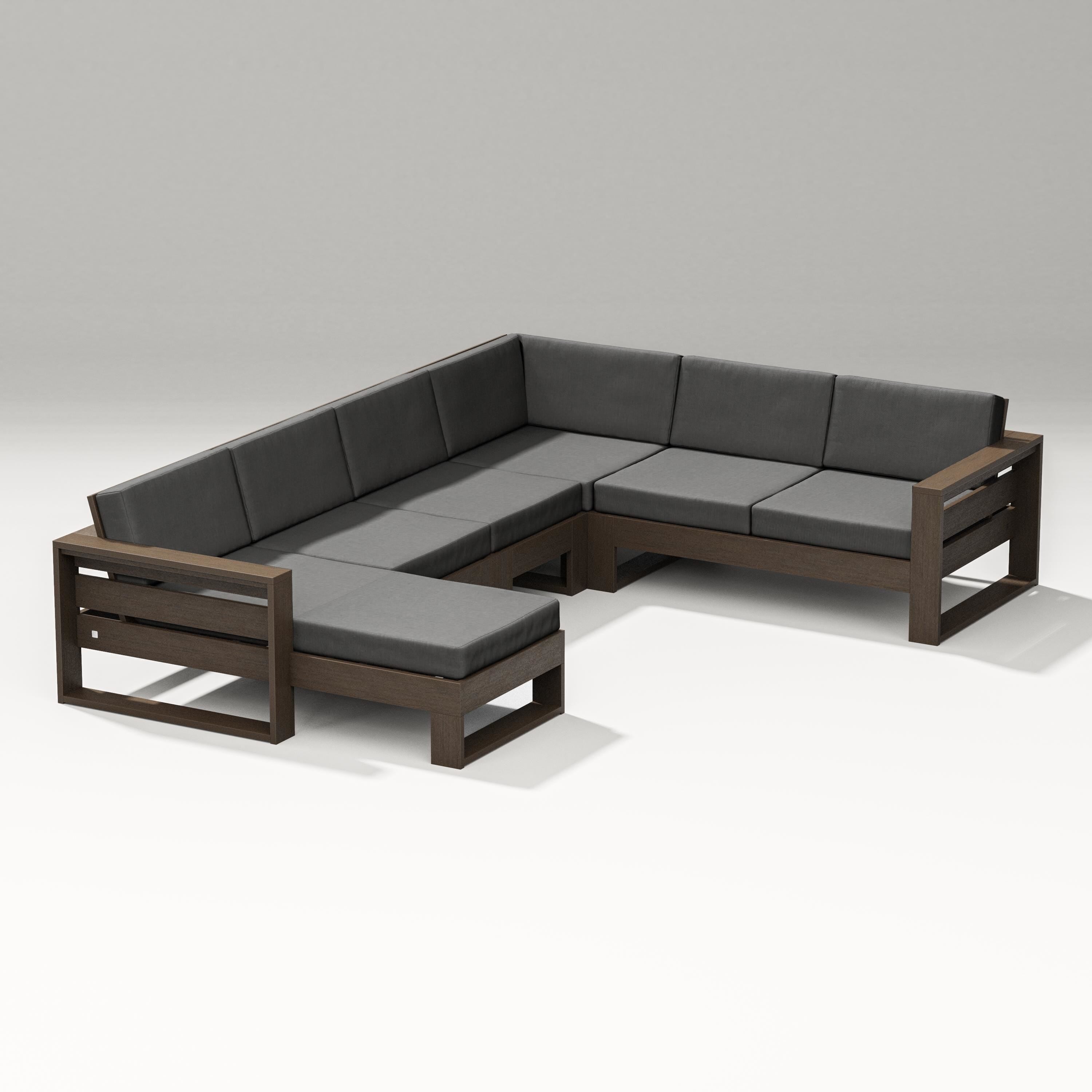 PW Designer Series Latitude Corner Sectional with Left Chaise in Kona / Spectrum Carbon