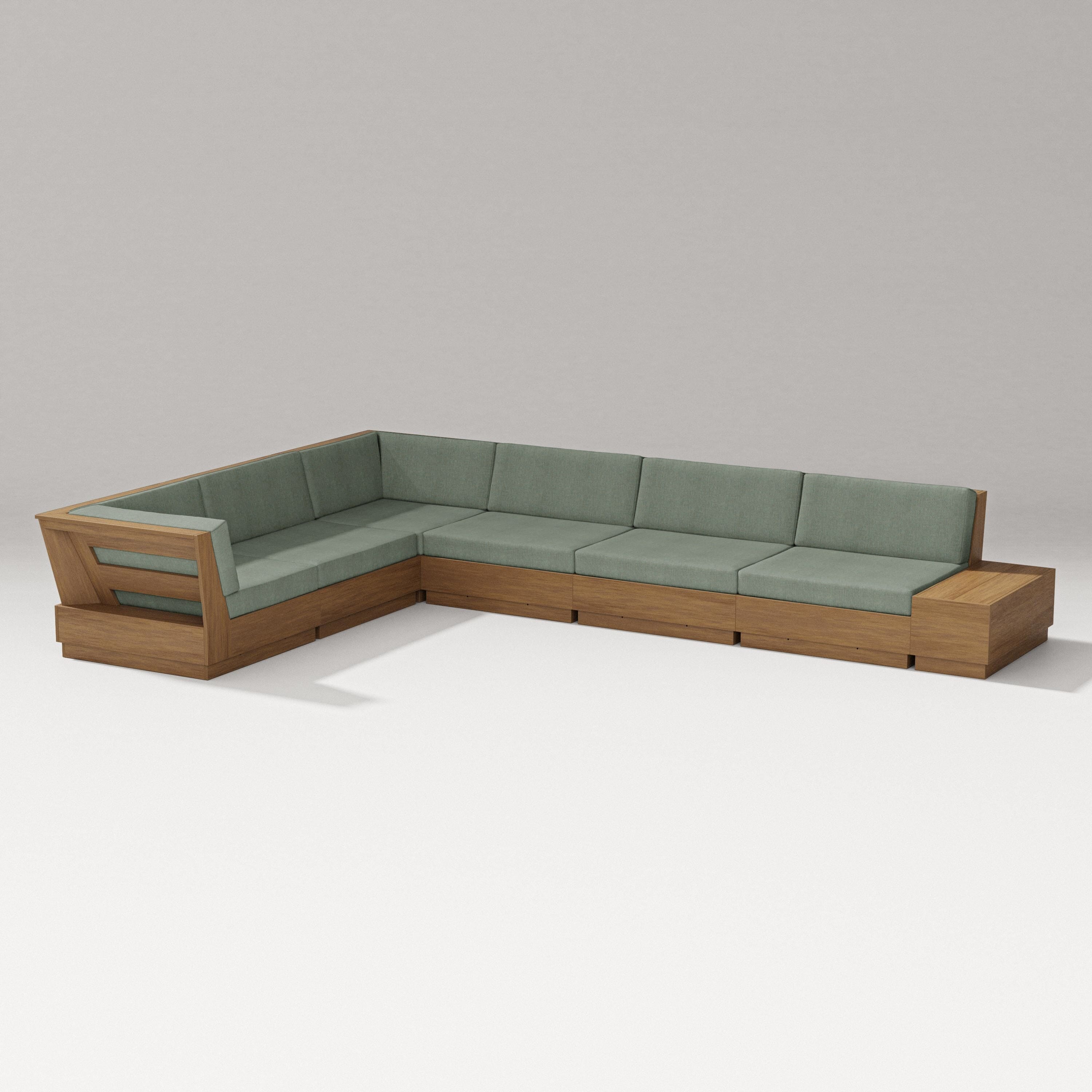PW Designer Series Elevate 7-Piece Corner Sectional in Natural / Cast Sage