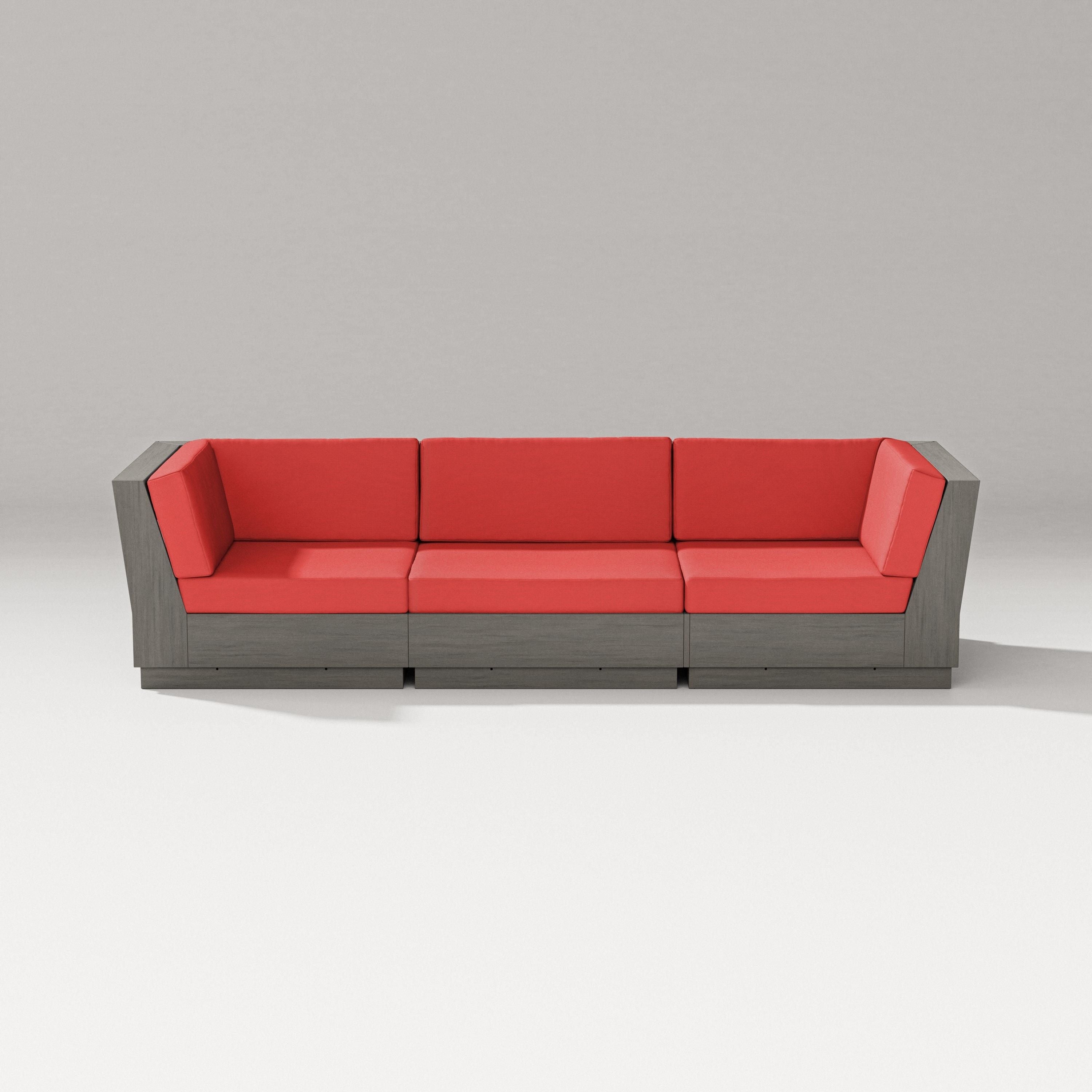 PW Designer Series Elevate Sofa Sectional in Driftwood / Crimson Linen