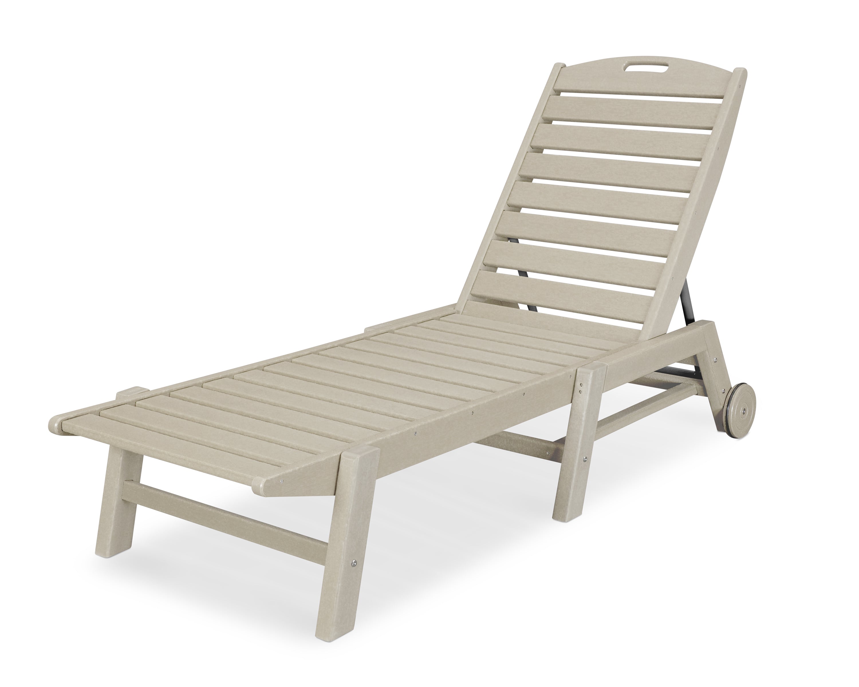 POLYWOOD® Nautical Chaise with Wheels in Sand