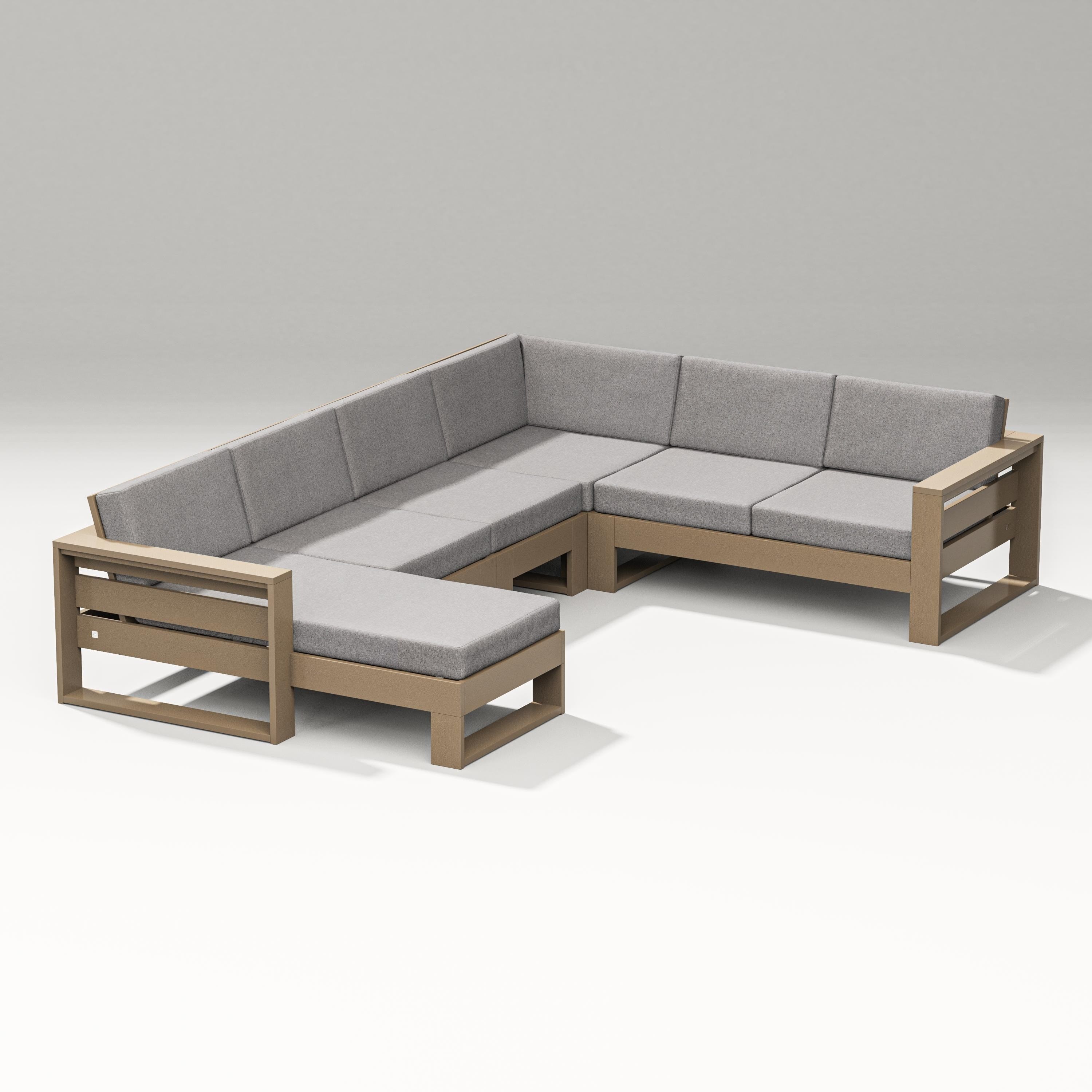 PW Designer Series Latitude Corner Sectional with Left Chaise in Vintage Sahara / Grey Mist