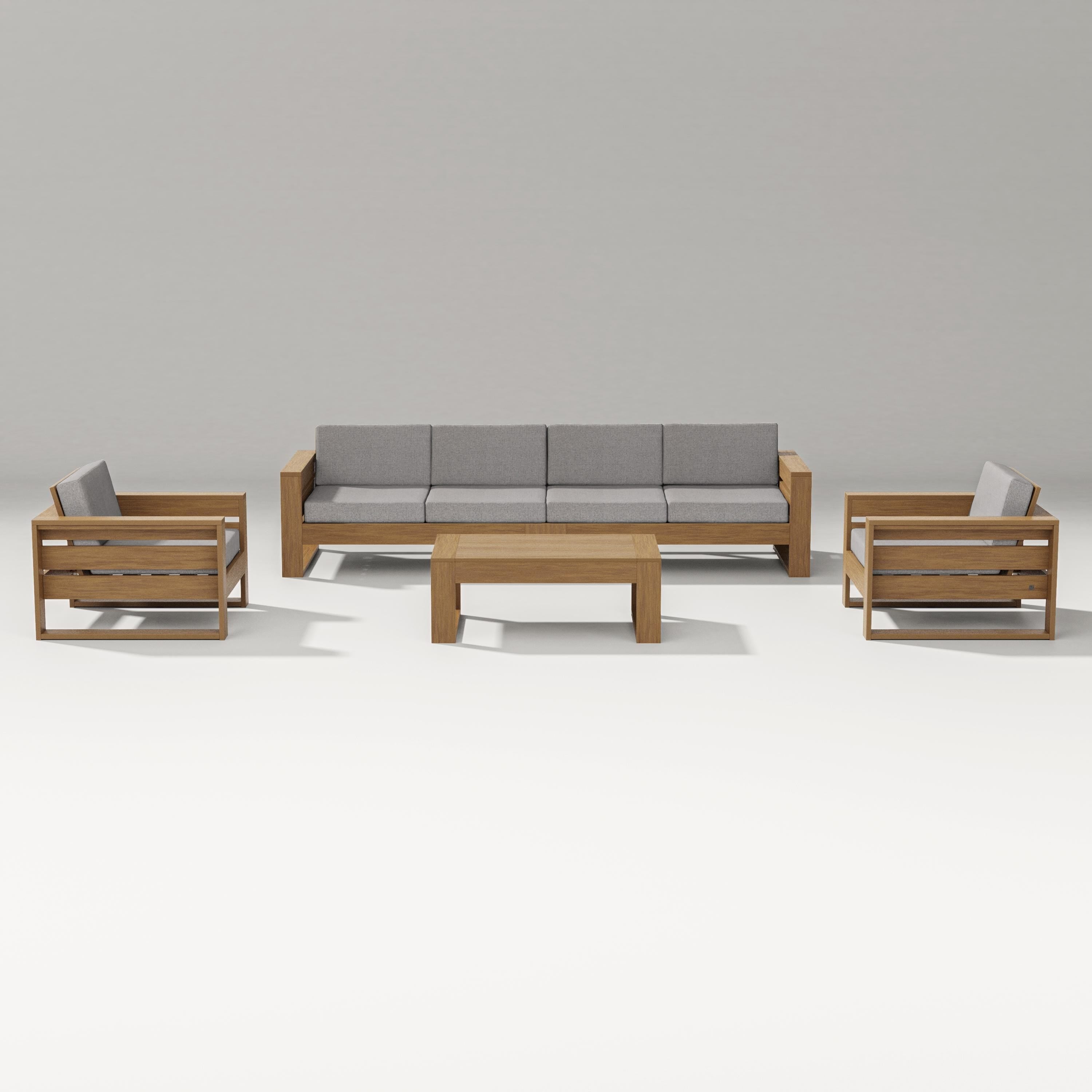 PW Designer Series Latitude 5-Piece Lounge Sofa Set in Natural / Grey Mist