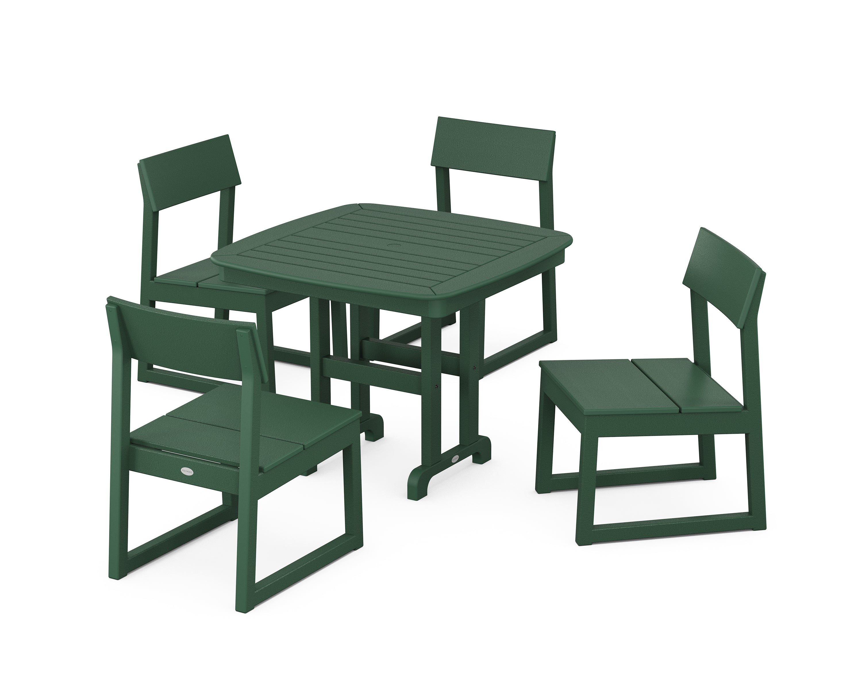 POLYWOOD® EDGE Side Chair 5-Piece Dining Set in Green