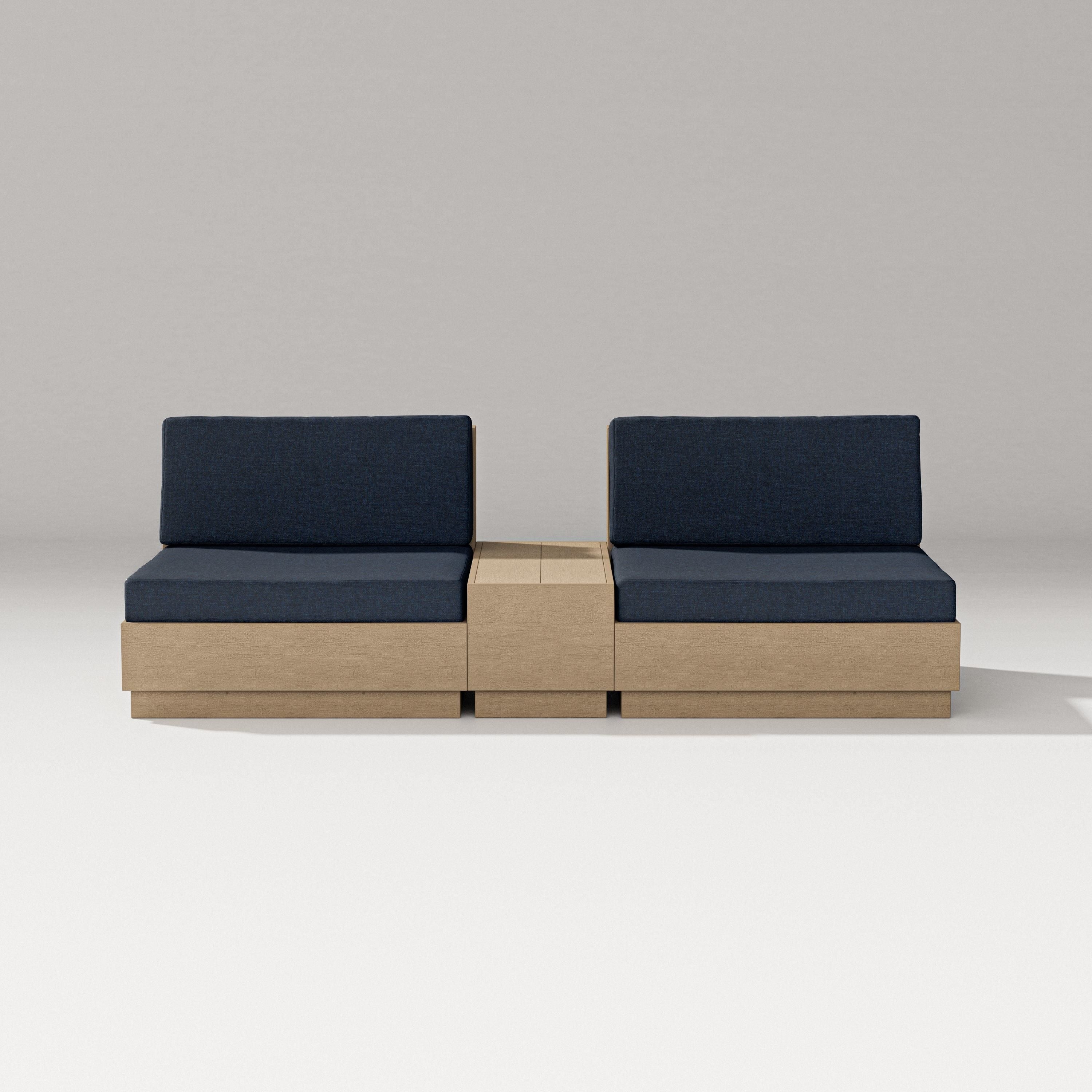 PW Designer Series Elevate Lounge Chair Set in Vintage Sahara / Marine Indigo