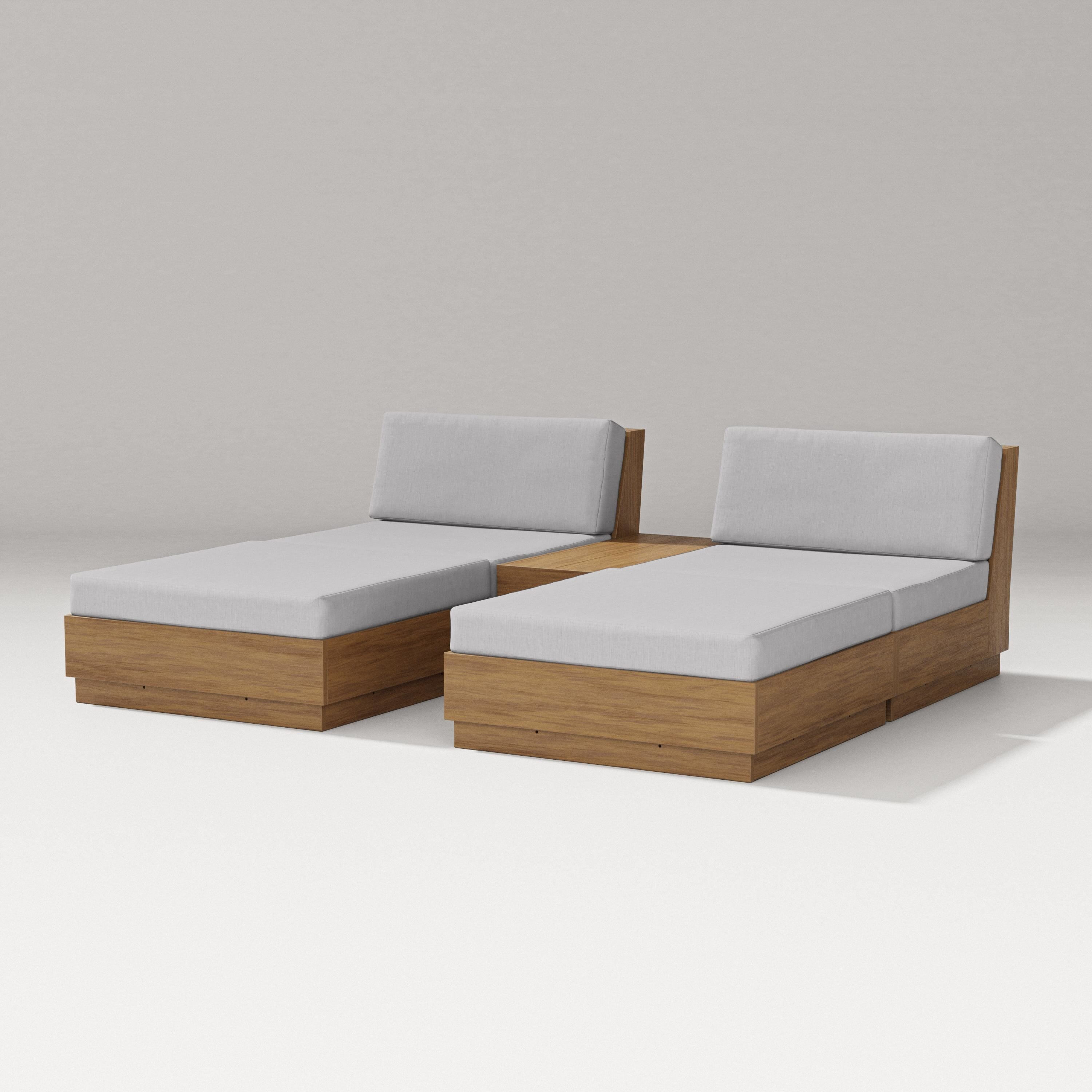 PW Designer Series Elevate Double Chaise Set in Natural / Granite