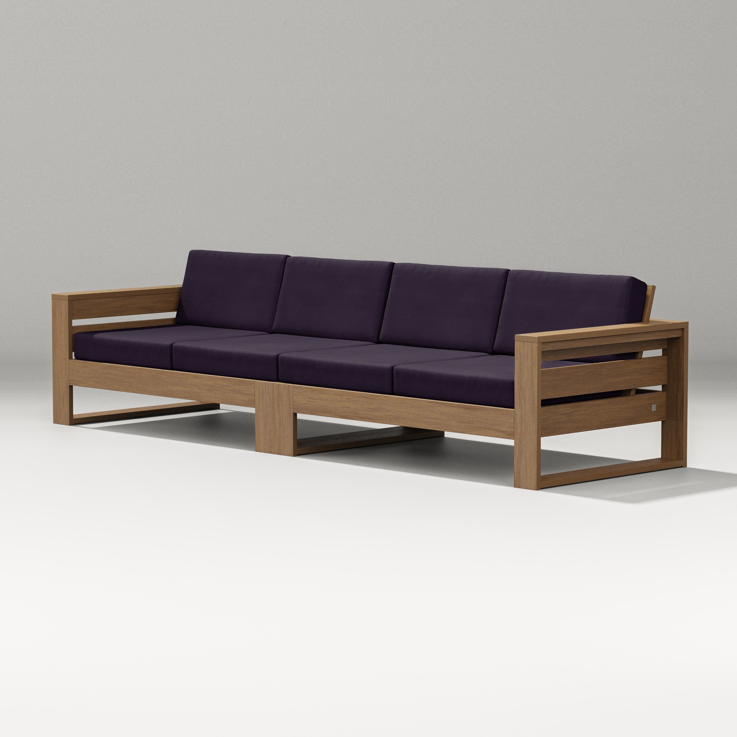 PW Designer Series Latitude Straight Sectional in Natural / Navy Linen