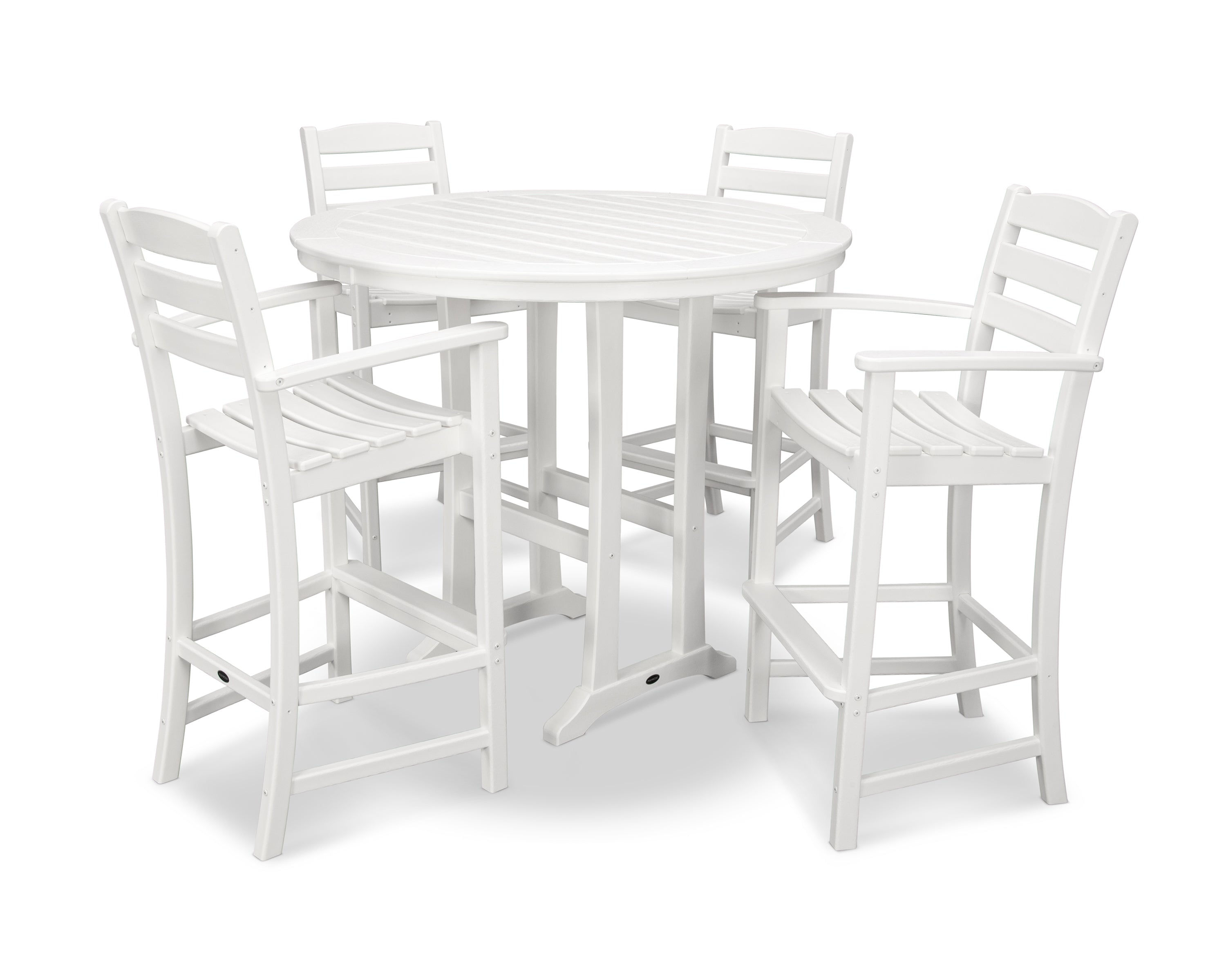 POLYWOOD® La Casa Café 5-Piece Bar Dining Set in White