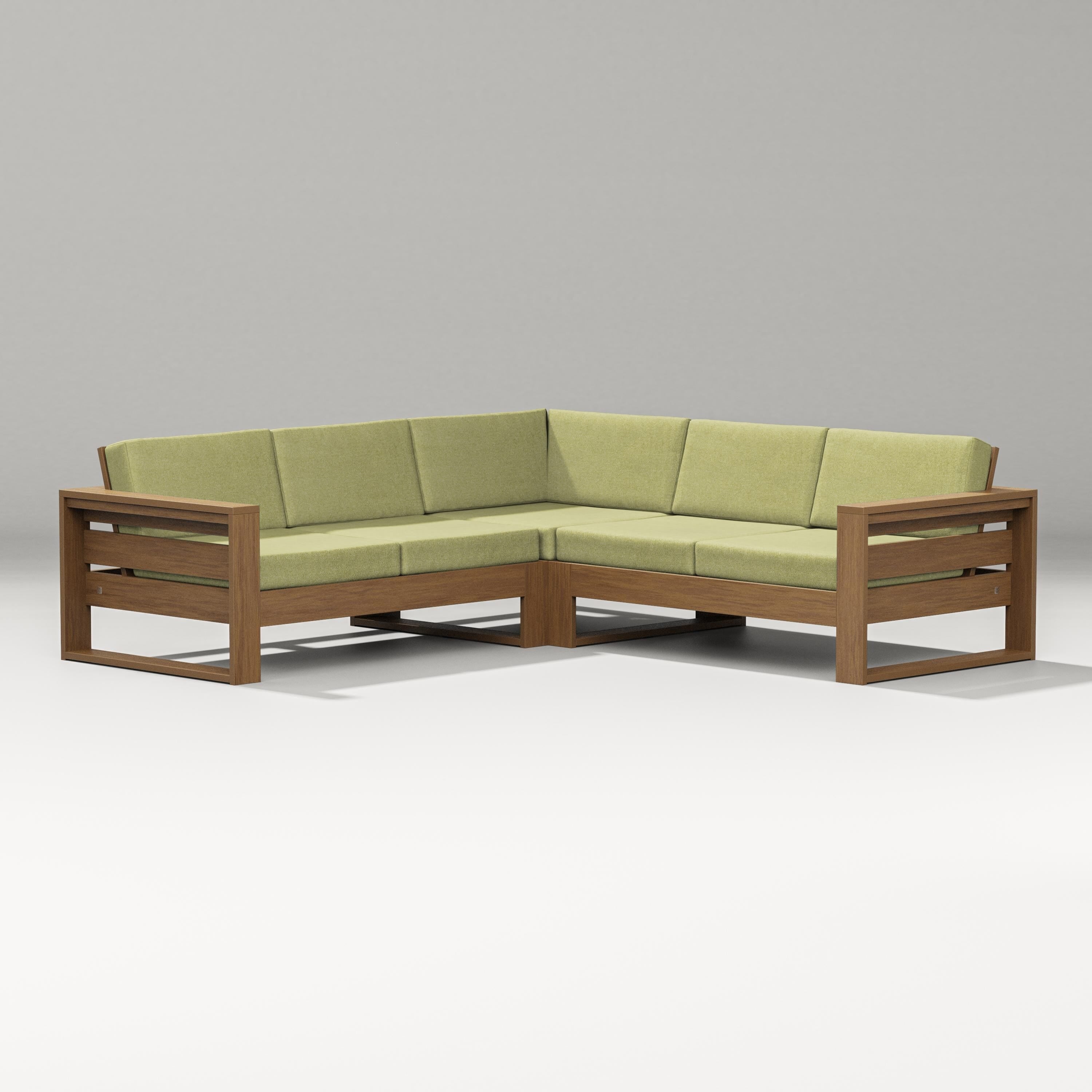 PW Designer Series Latitude Corner Sectional in Natural / Chartreuse Boucle