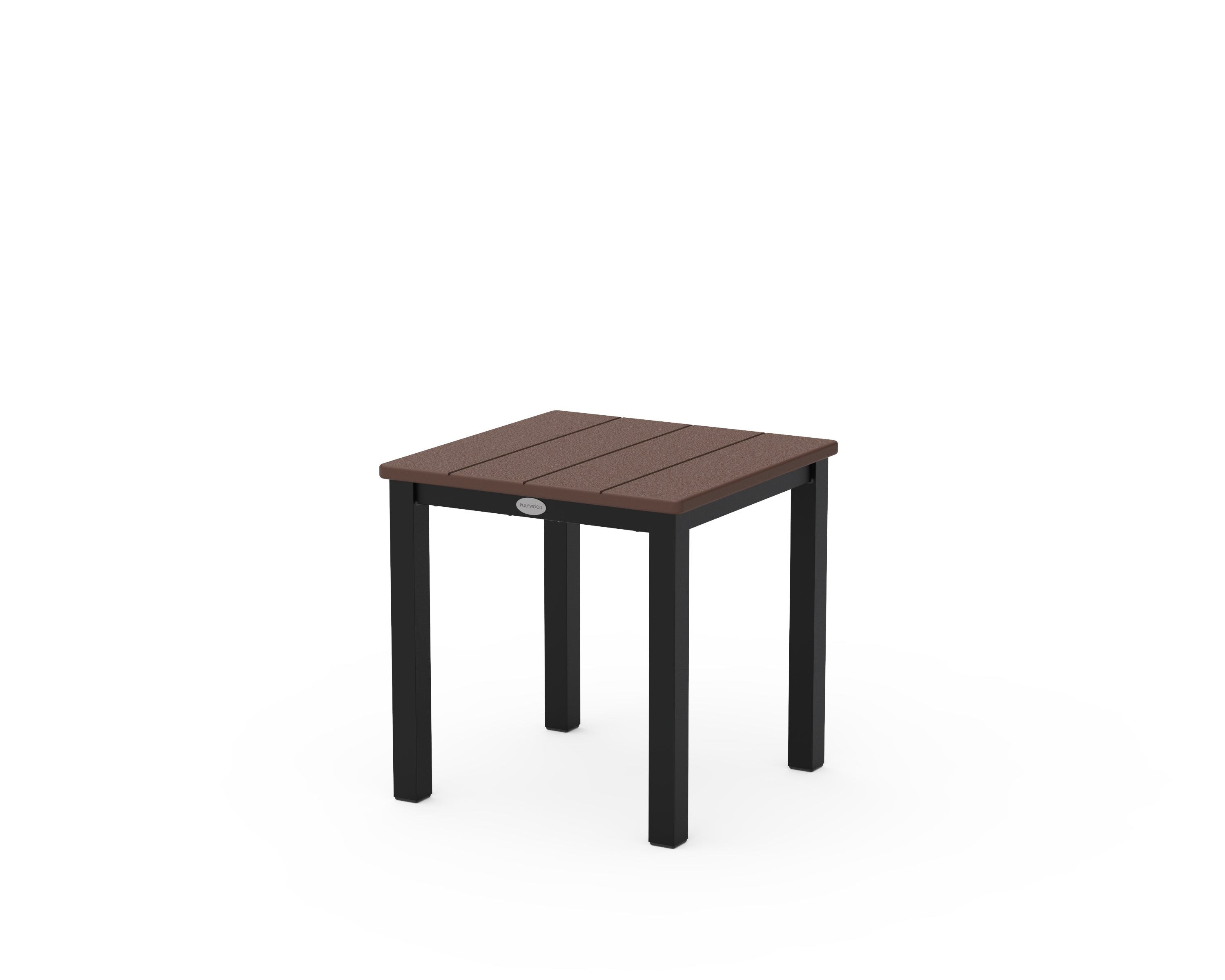 POLYWOOD Main Street 18" Side Table in Black / Mahogany