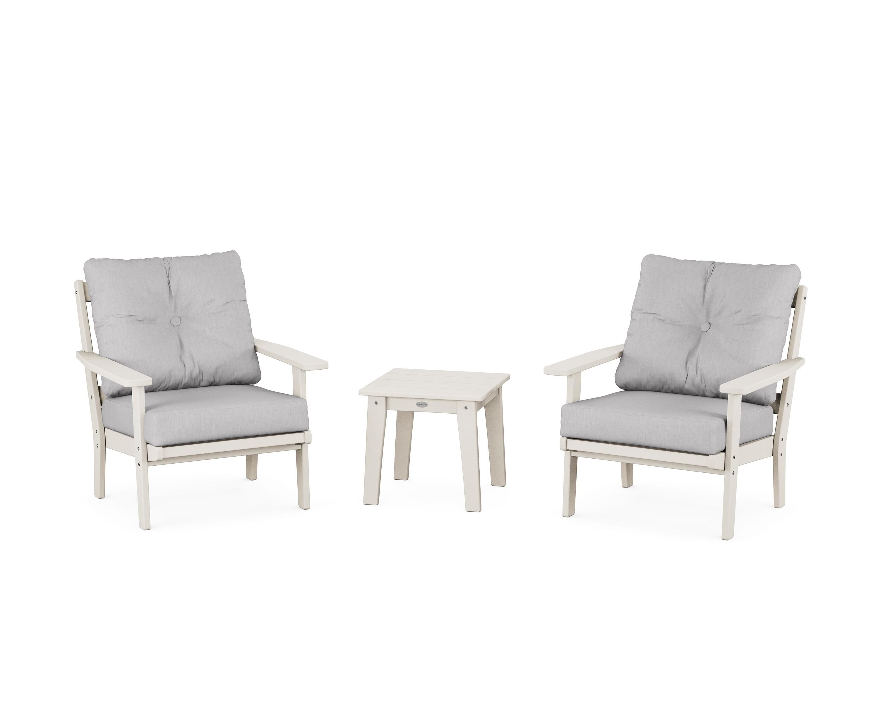 POLYWOOD Prairie 3-Piece Deep Seating Set in Sand / Granite