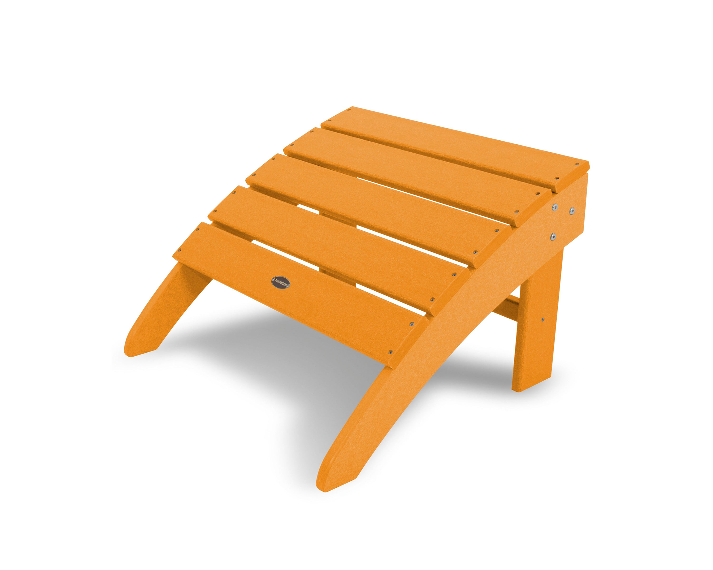 POLYWOOD South Beach Adirondack Ottoman in Tangerine
