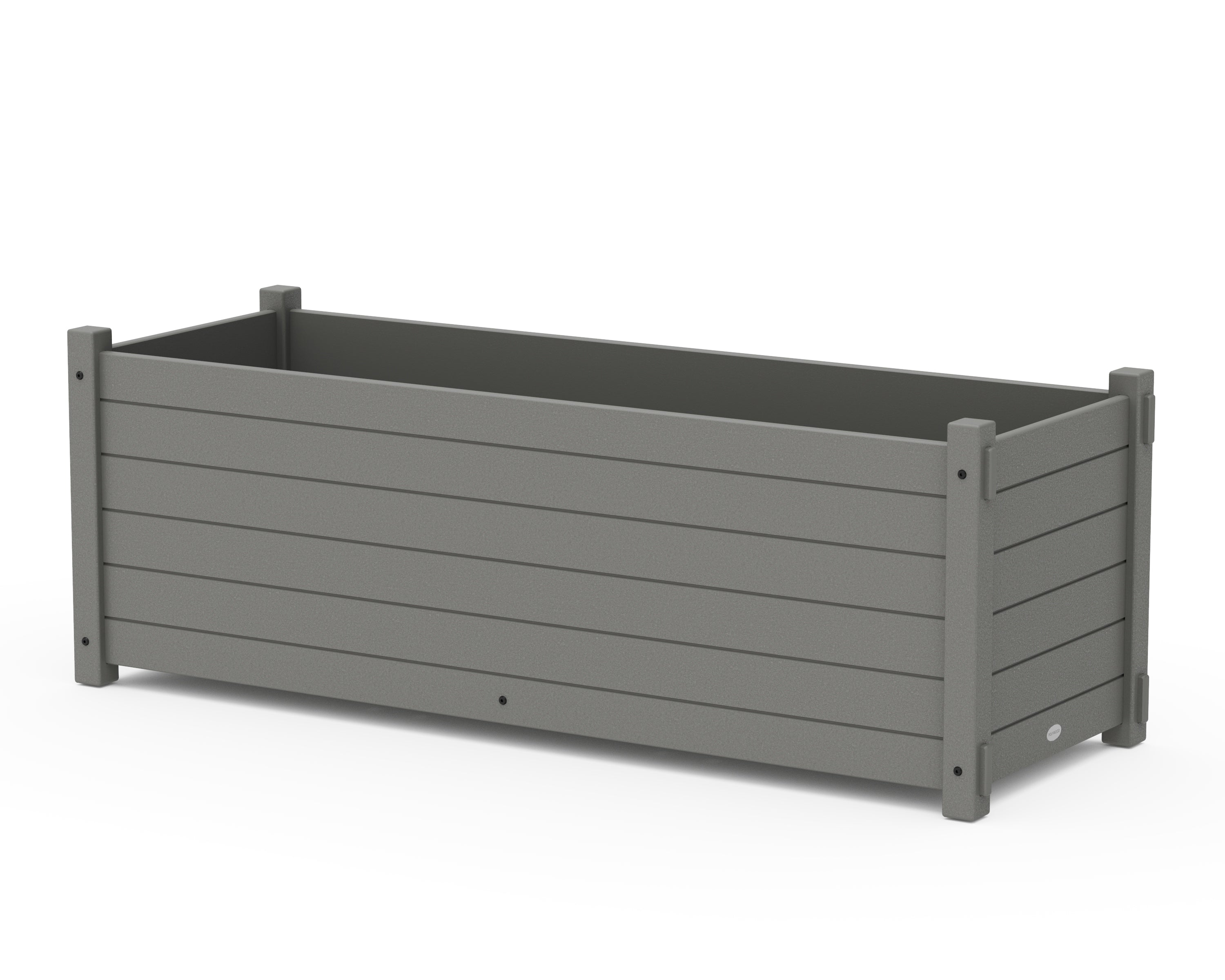 POLYWOOD Nautical Large Rectangle Triple Planter Box in Slate Grey