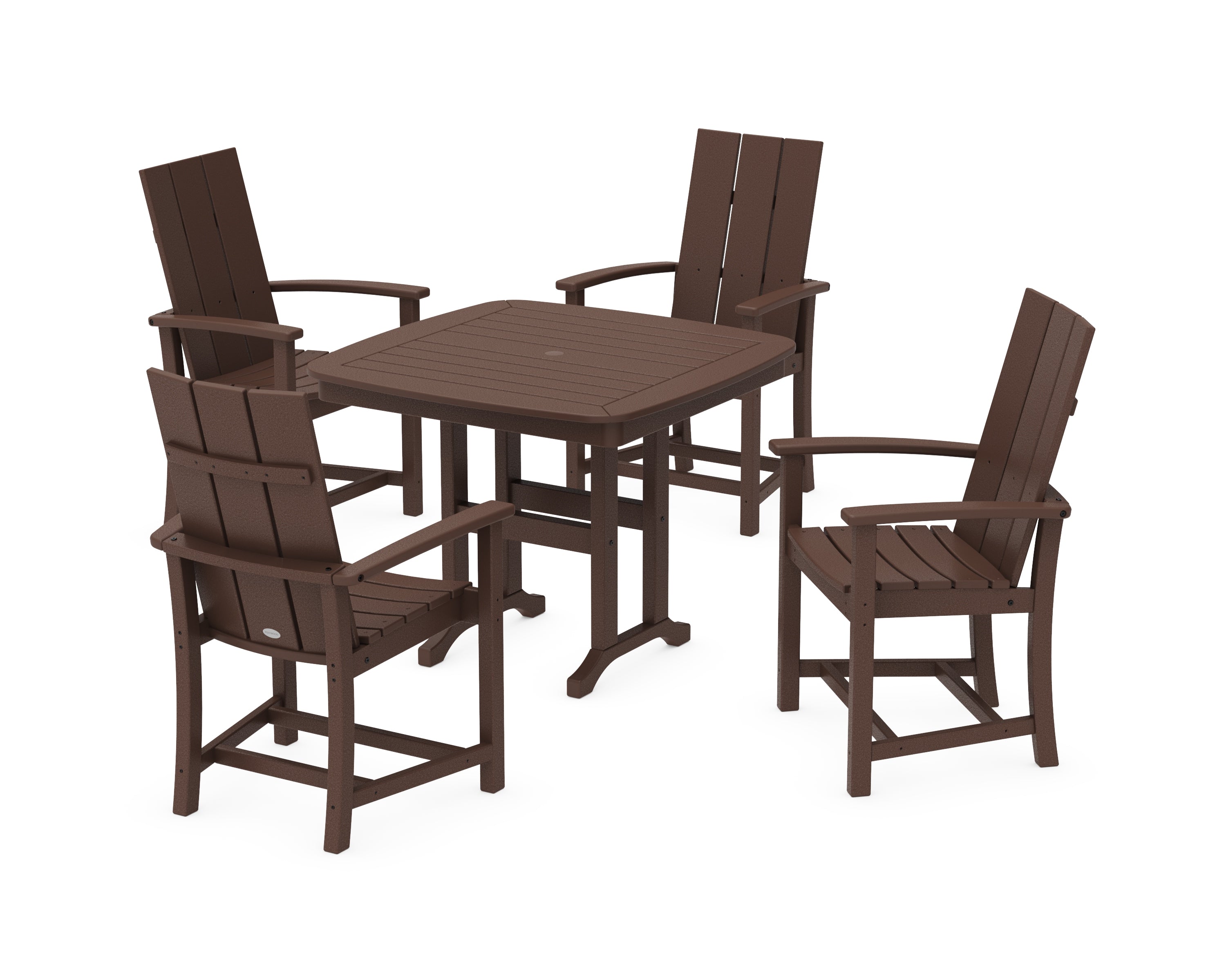 POLYWOOD Modern Adirondack 5-Piece Dining Set in Mahogany