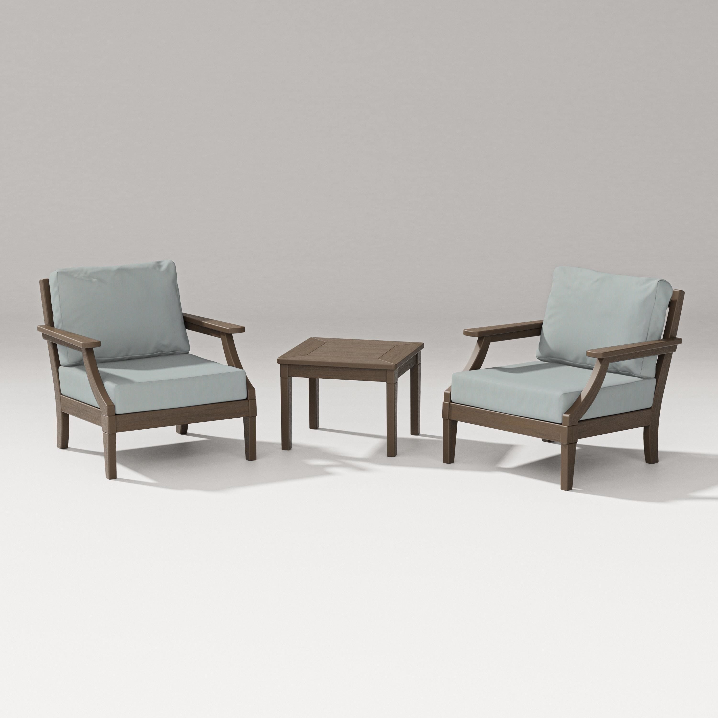 PW Designer Series Estate 3-Piece Lounge Chair Set in Kona / Spa