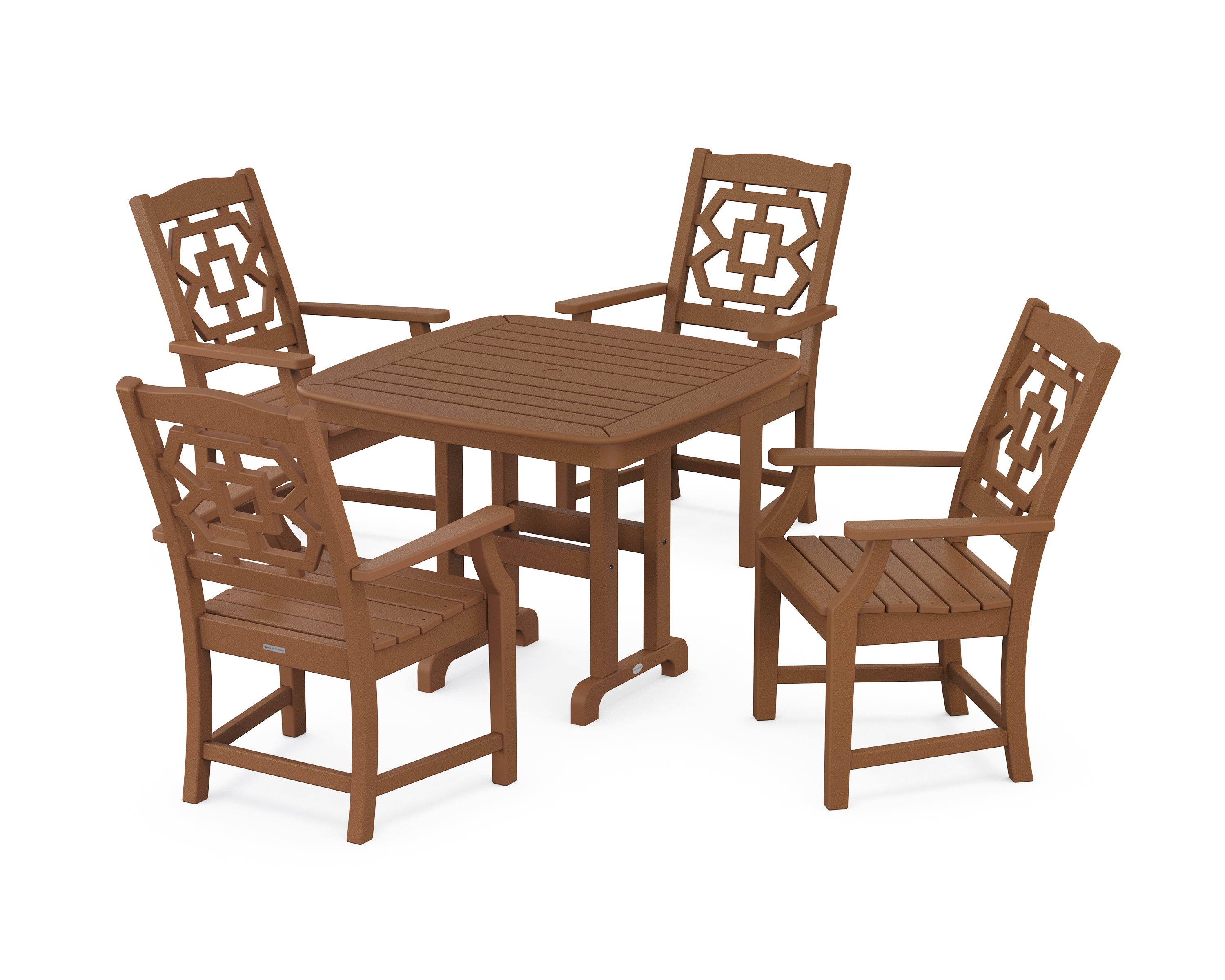 Martha Stewart by POLYWOOD® Chinoiserie 5-Piece Dining Set in Teak