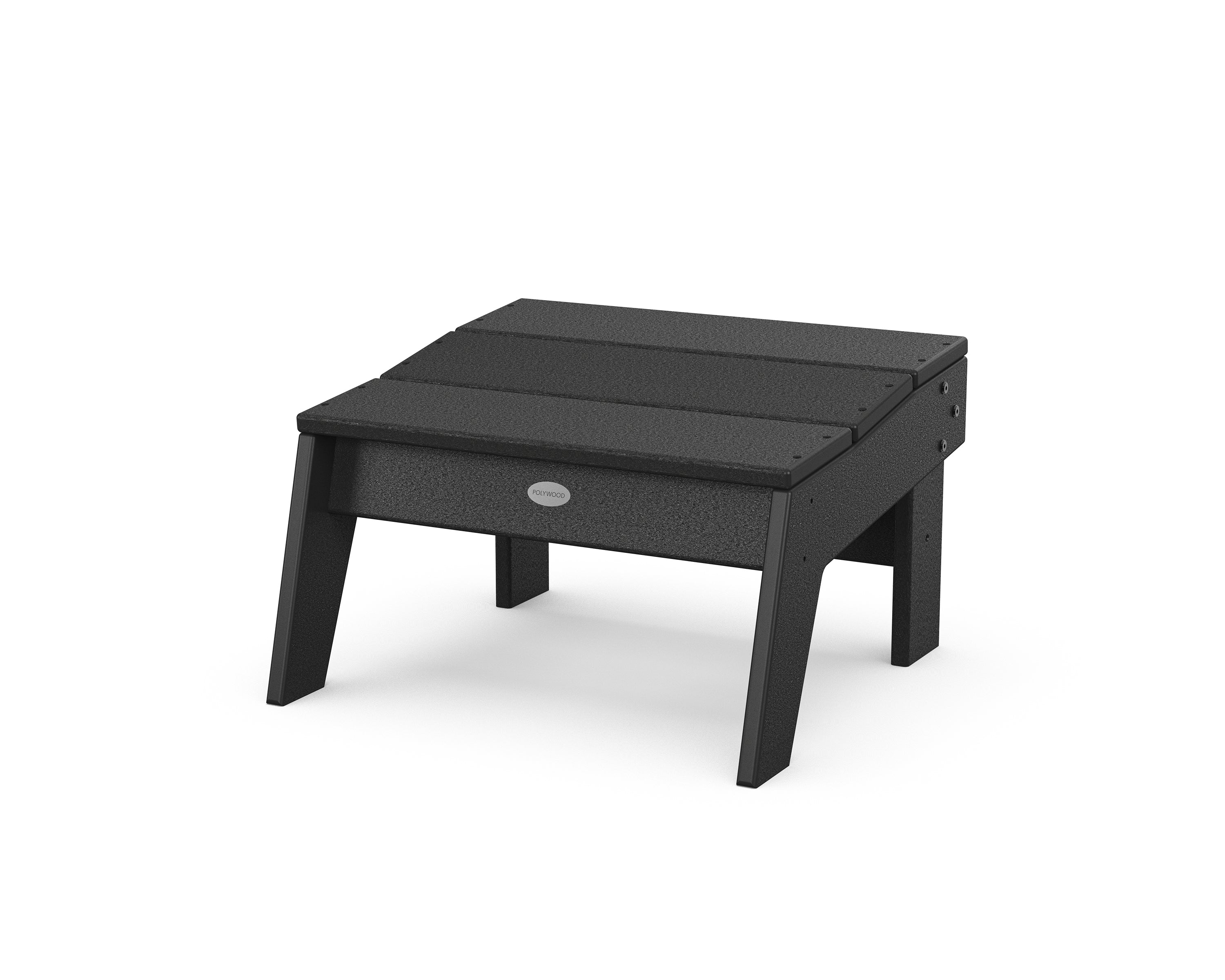POLYWOOD Modern Studio Ottoman in Black