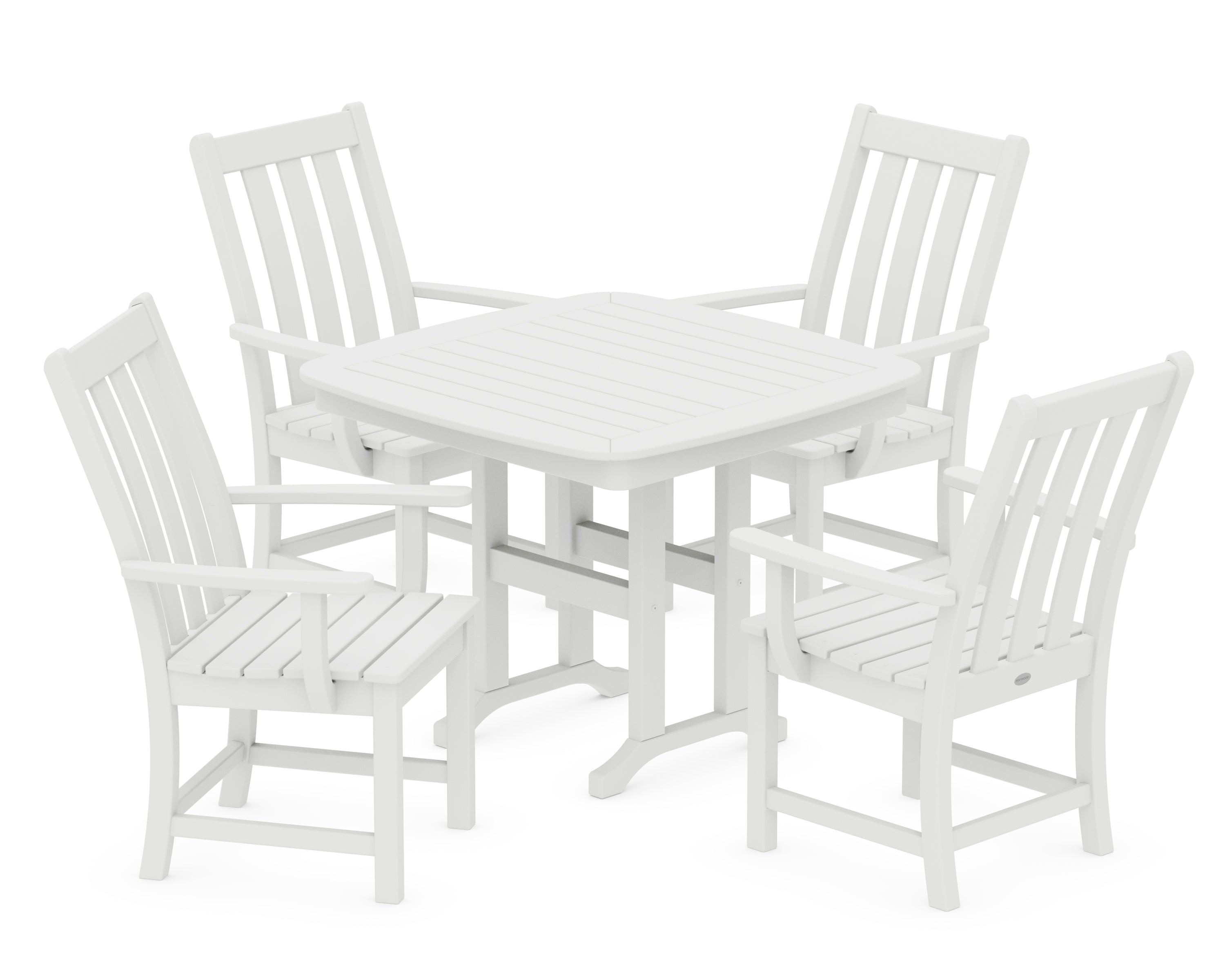 POLYWOOD Vineyard 5-Piece Dining Set in White