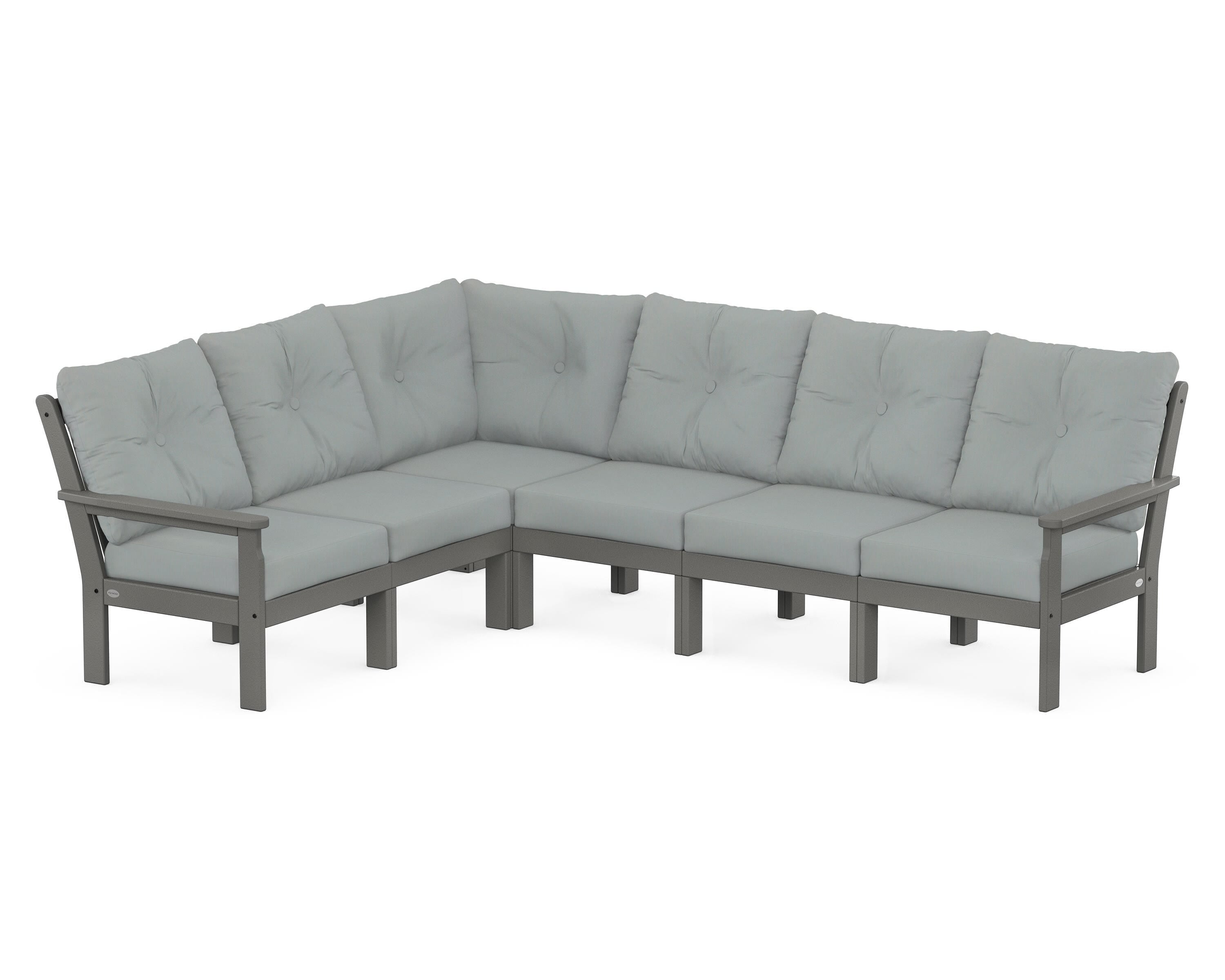 POLYWOOD Vineyard 6-Piece Sectional in Slate Grey / Spa
