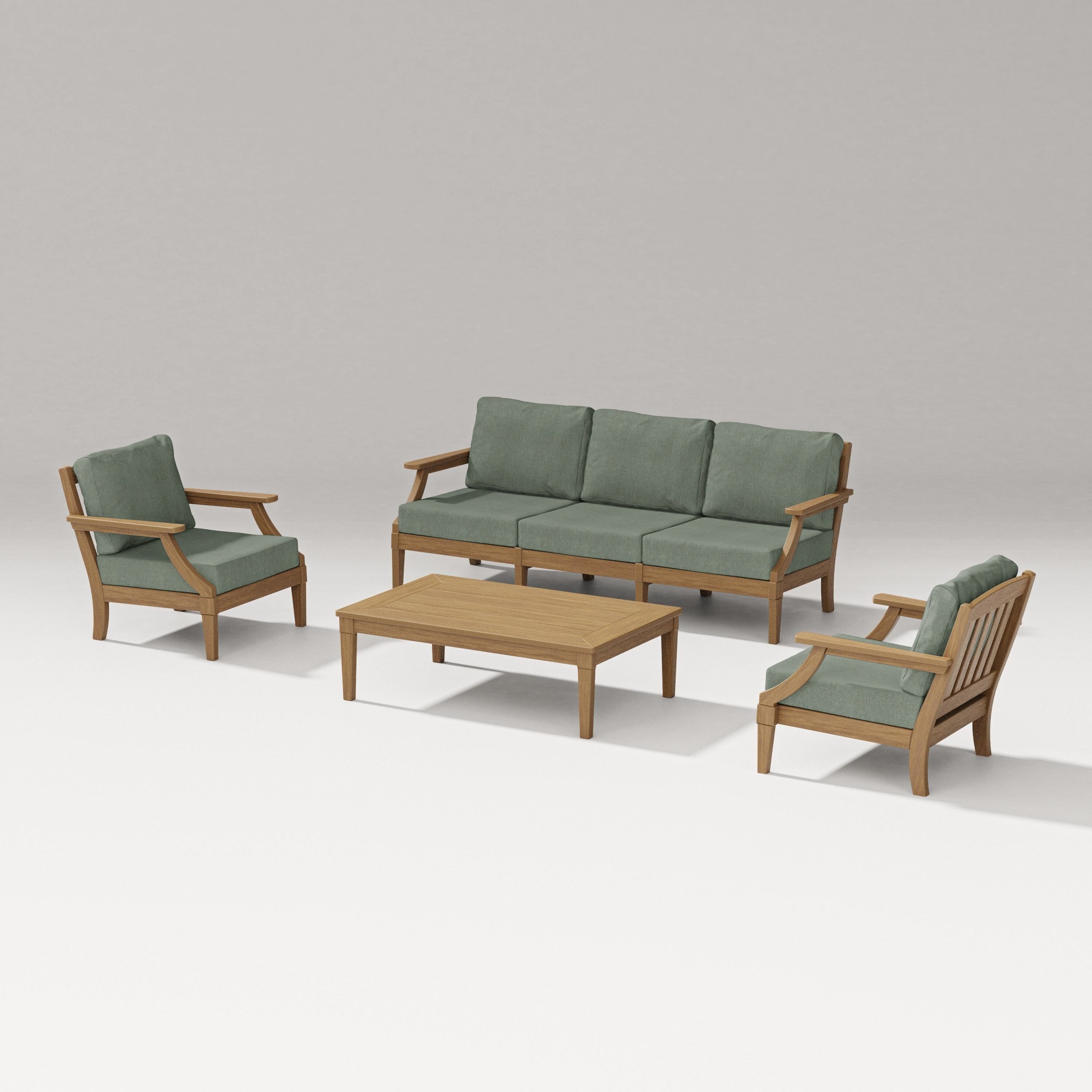 PW Designer Series Estate 4-Piece Lounge Sofa Set in Natural / Cast Sage