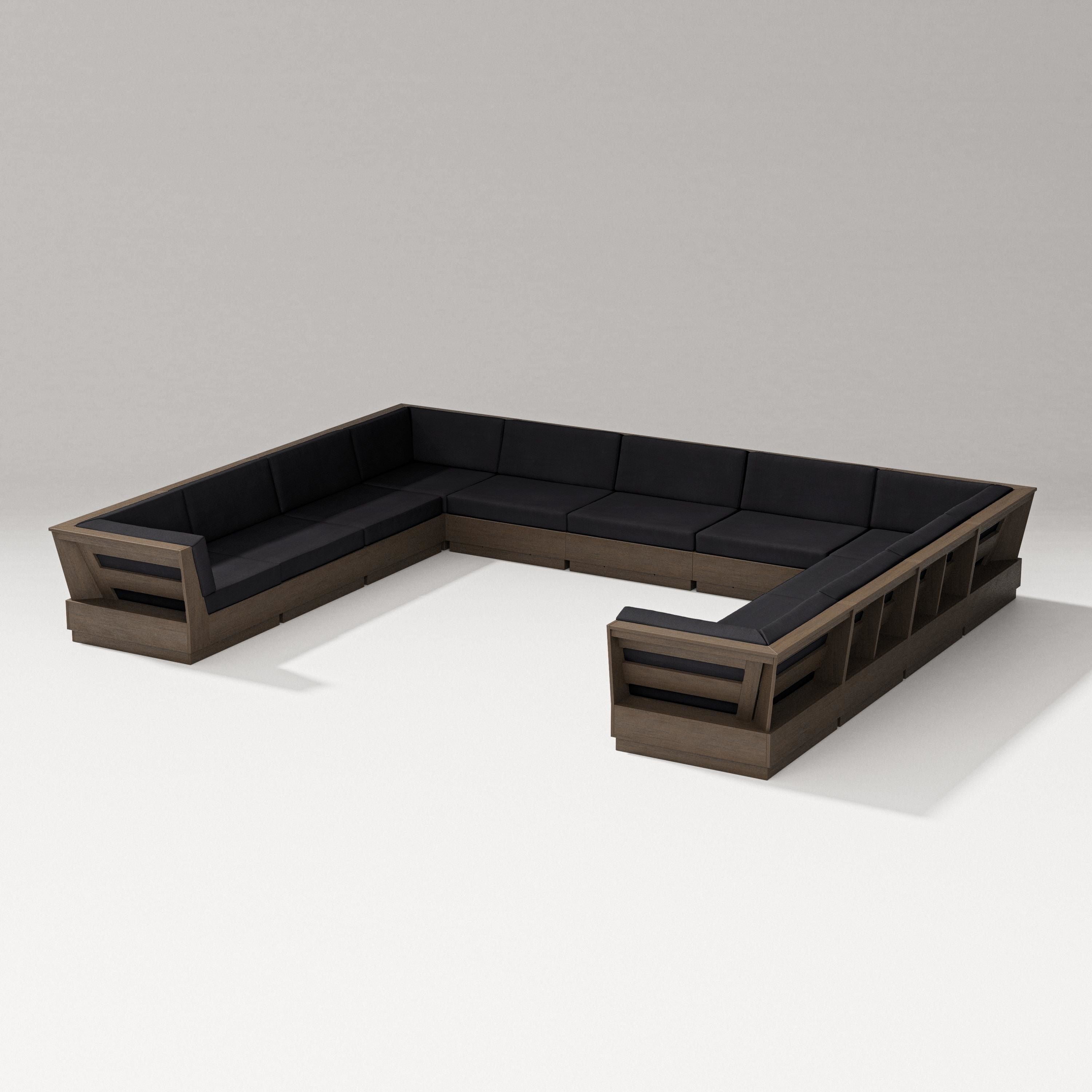 PW Designer Series Elevate Large U-Shaped Sectional in Kona / Midnight Linen