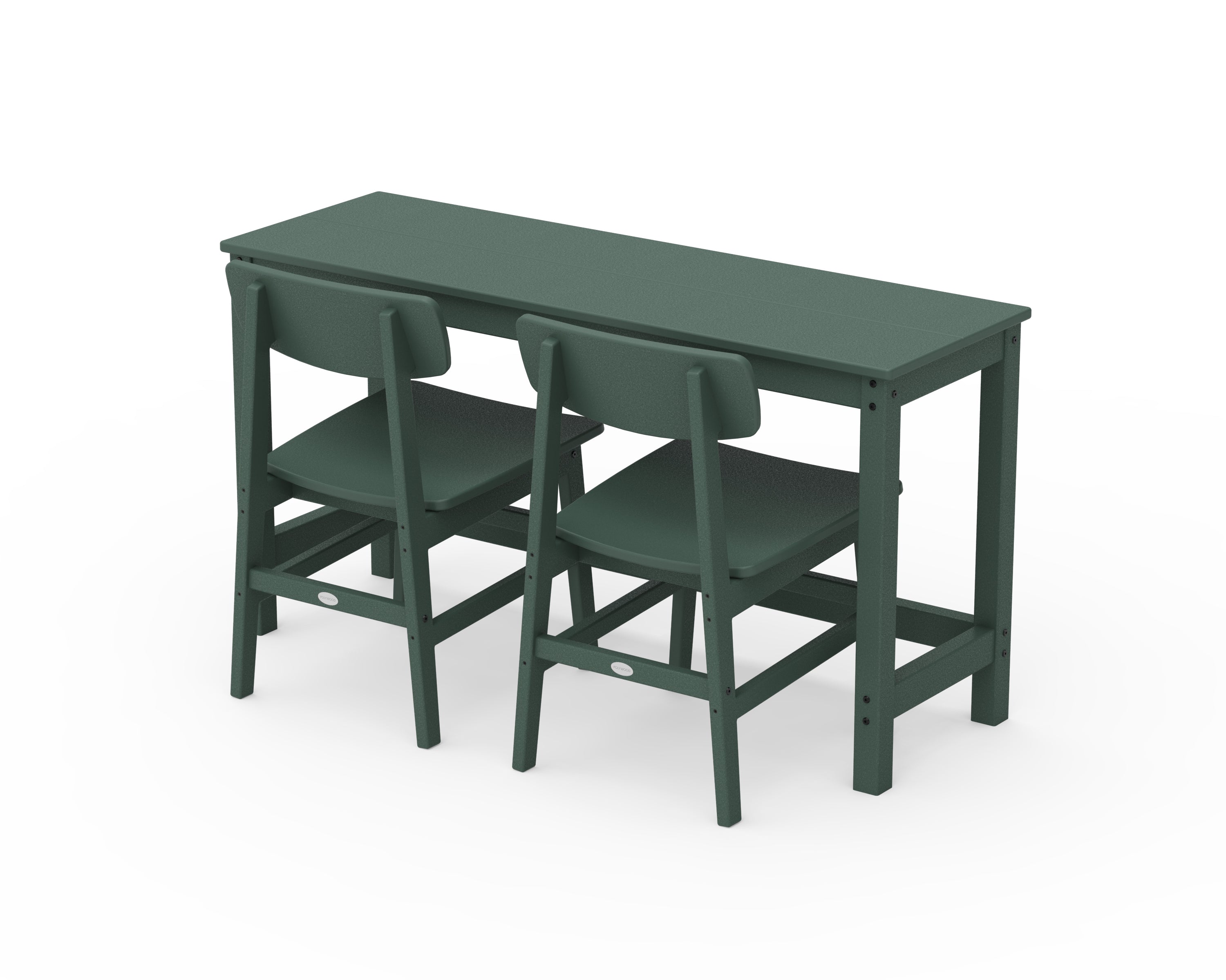 POLYWOOD Modern Studio Urban Chair 3-Piece Balcony Set in Green