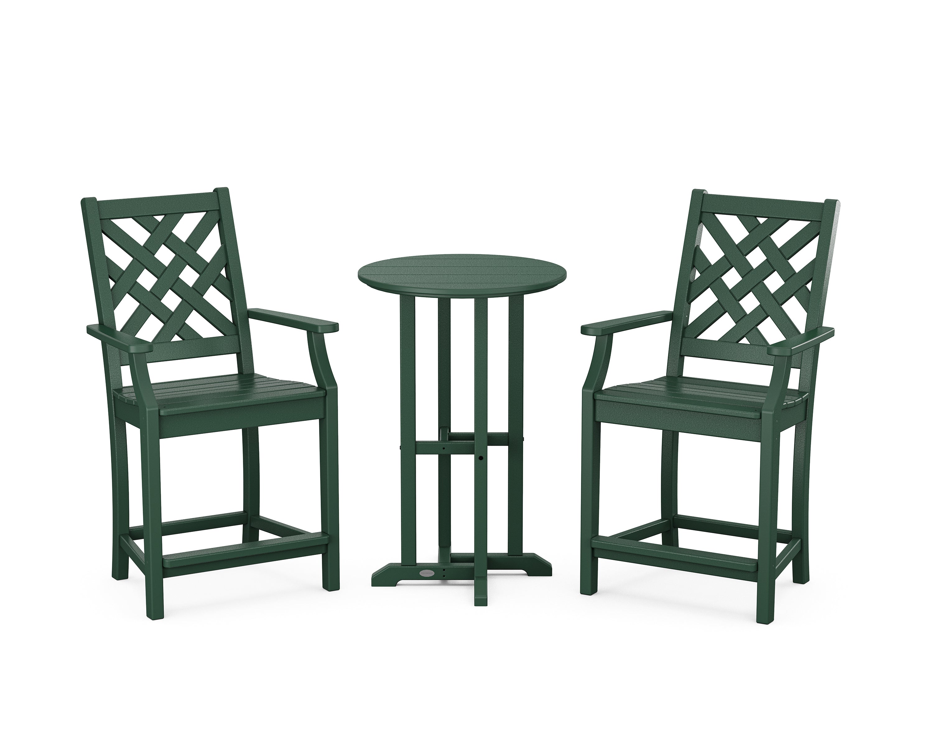 Country Living Wovendale 3-Piece Farmhouse Bistro Counter Set in Green