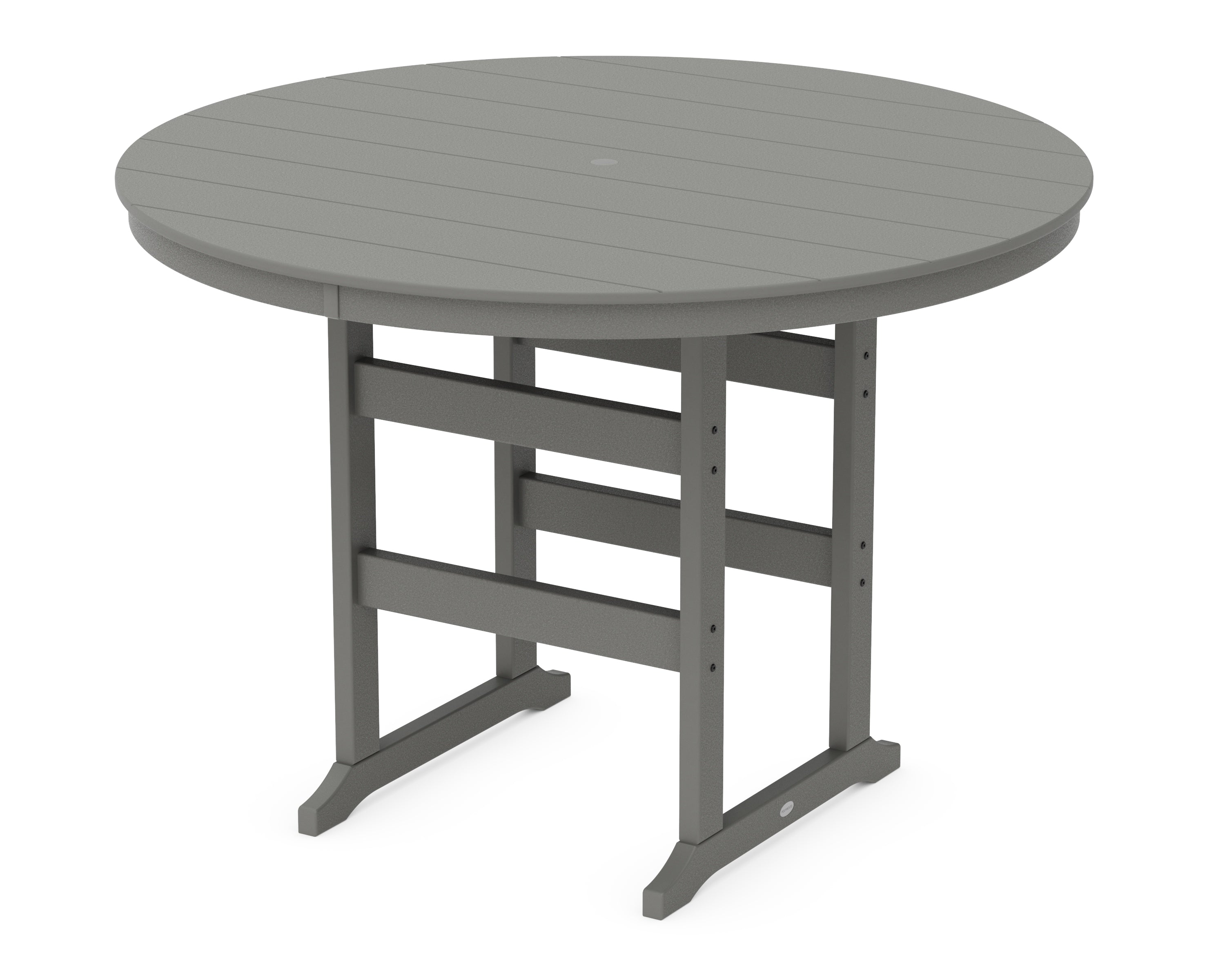 POLYWOOD 60” Round Farmhouse Bar Table in Slate Grey