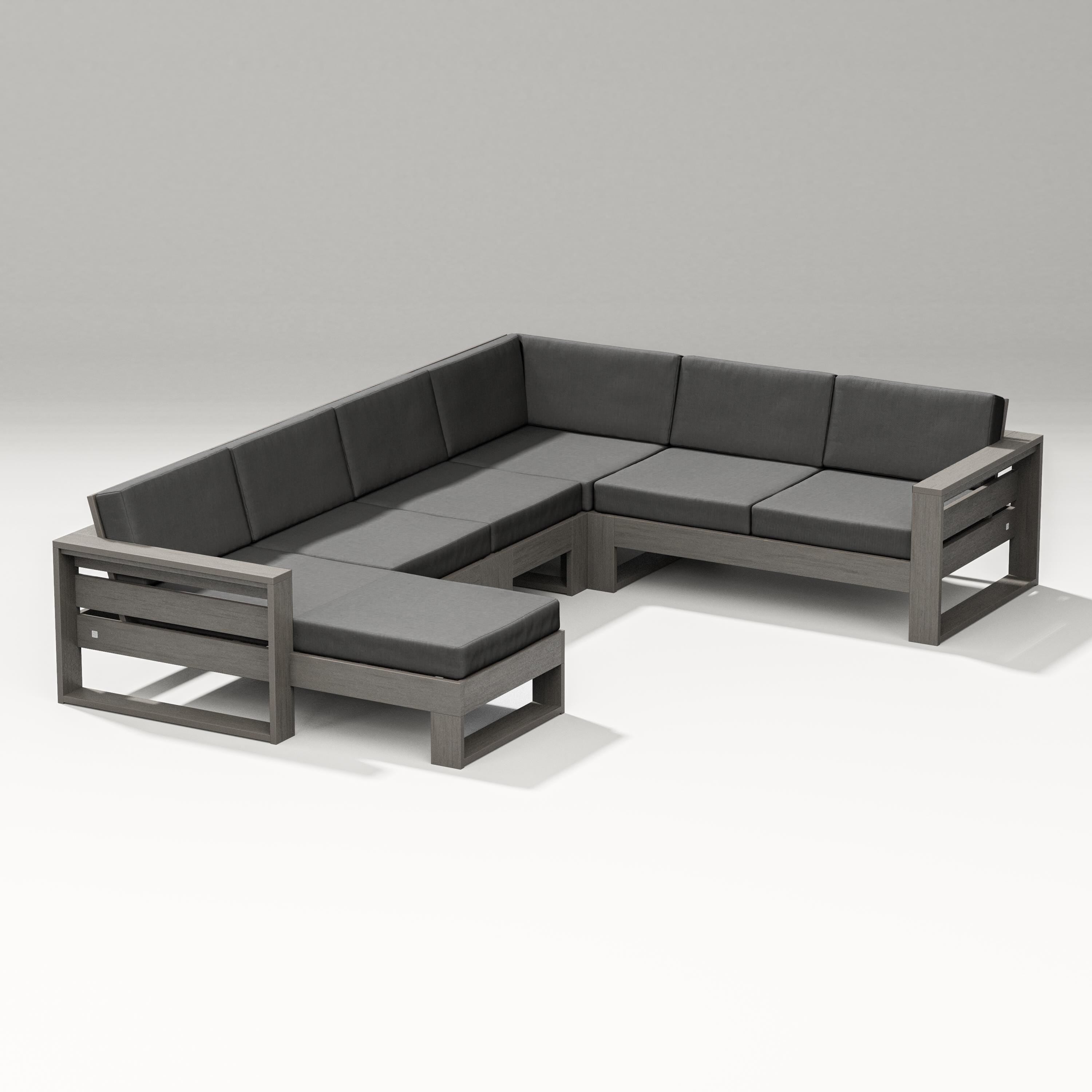 PW Designer Series Latitude Corner Sectional with Left Chaise in Driftwood / Spectrum Carbon