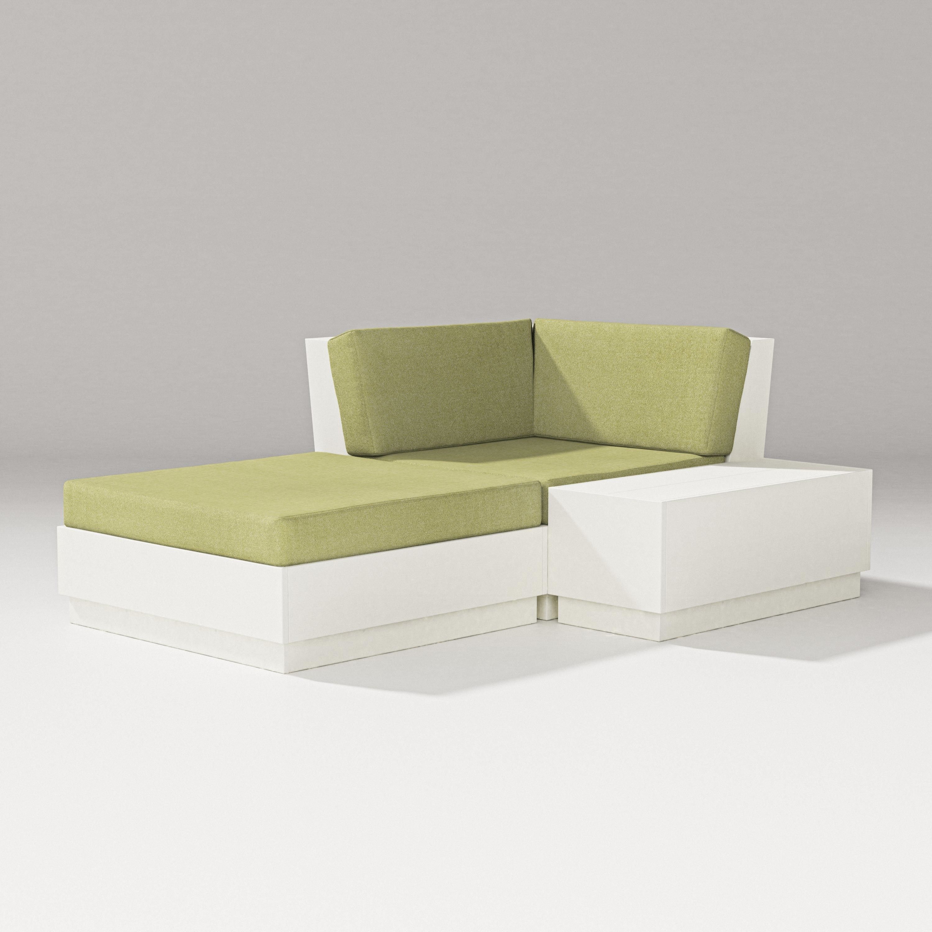 PW Designer Series Elevate Corner Chaise in Vintage White / Chartreuse Boucle