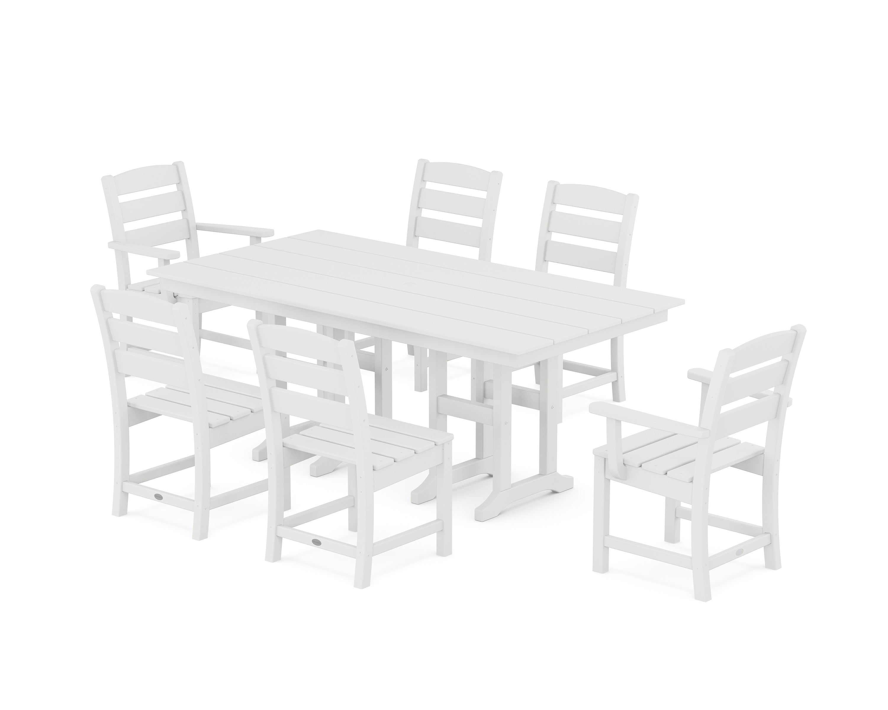 POLYWOOD Lakeside 7-Piece Farmhouse Dining Set in White
