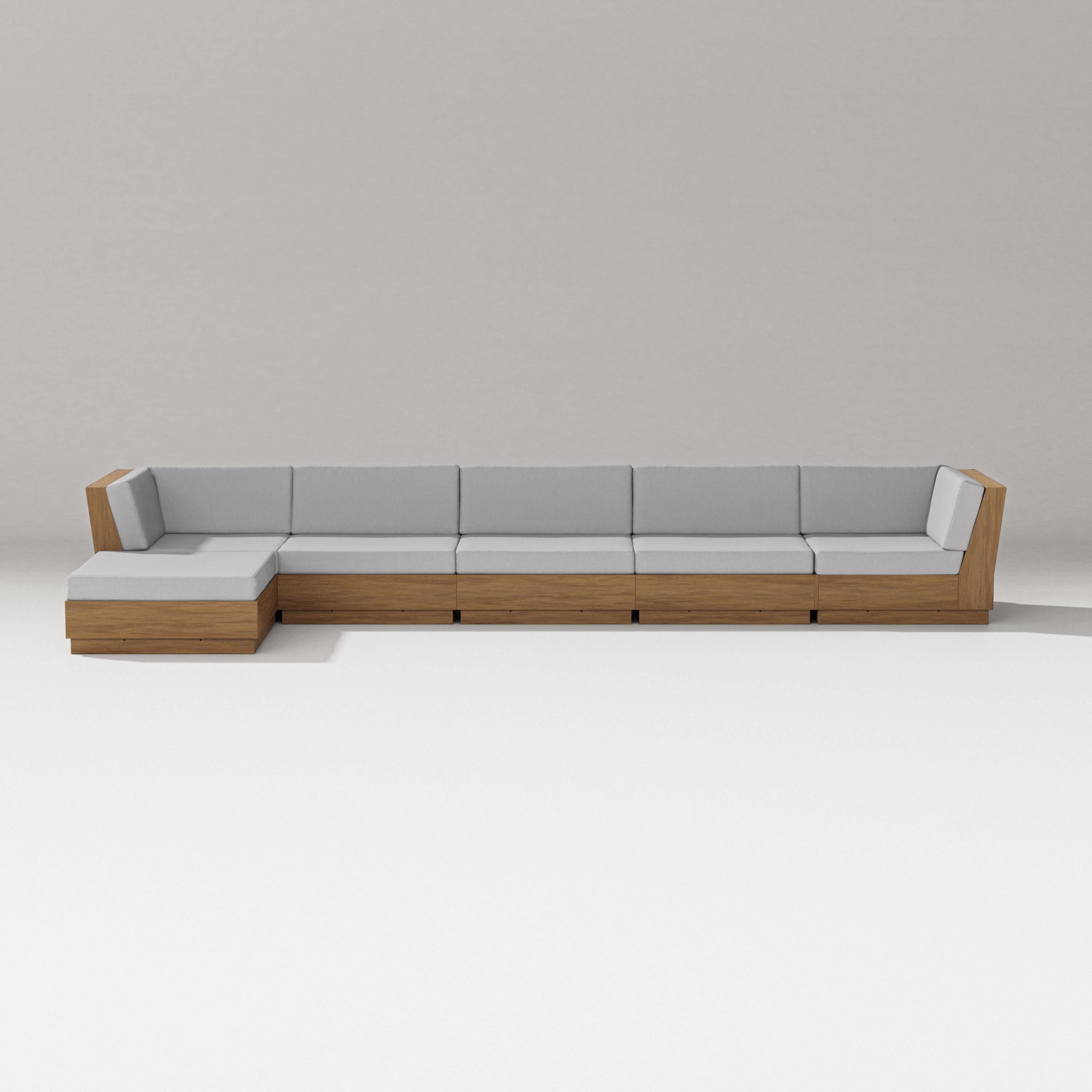 PW Designer Series Elevate 6-Piece Chaise Sectional in Natural / Granite