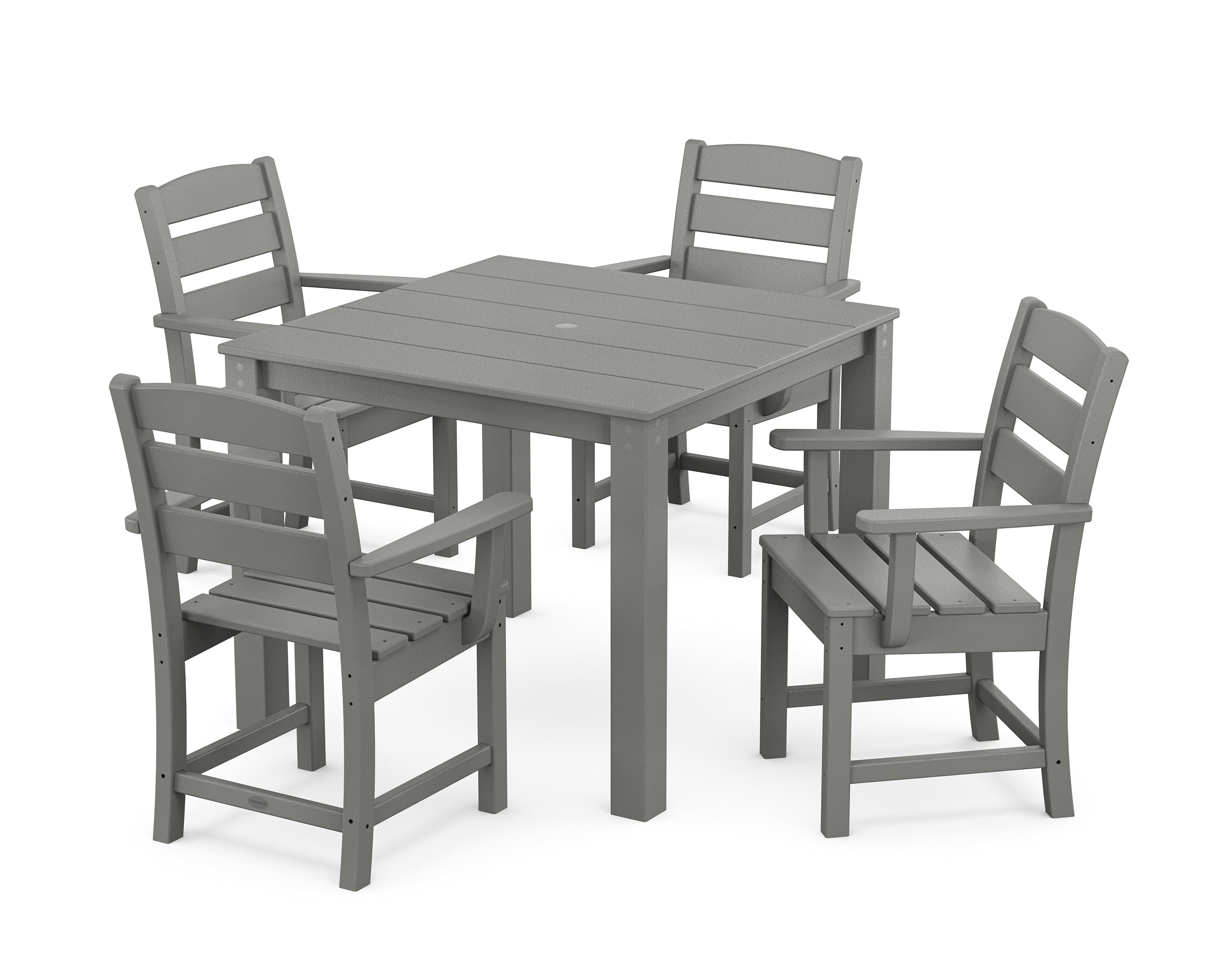 POLYWOOD® Lakeside 5-Piece Parsons Dining Set in Slate Grey