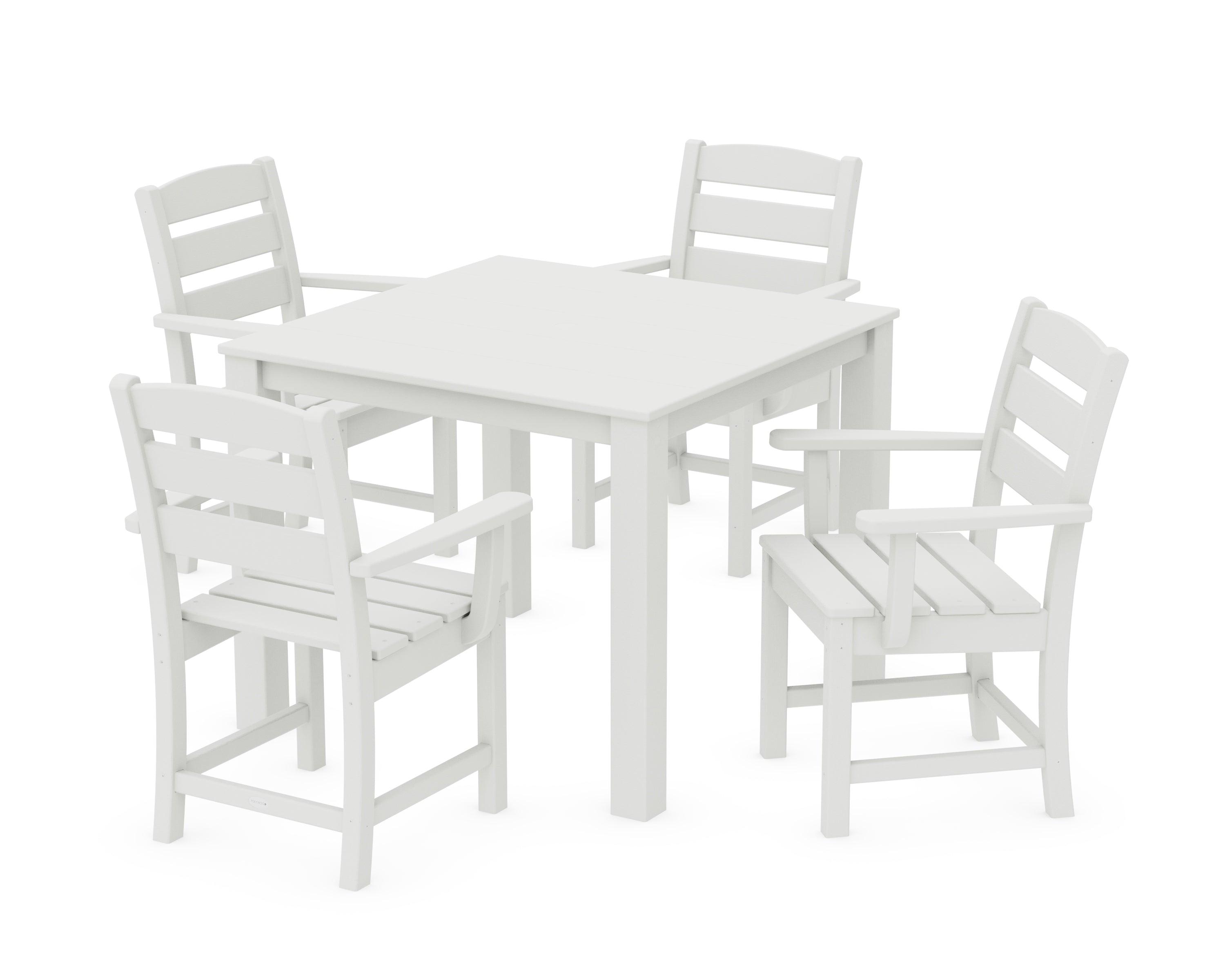 POLYWOOD Lakeside 5-Piece Parsons Dining Set in Vintage White