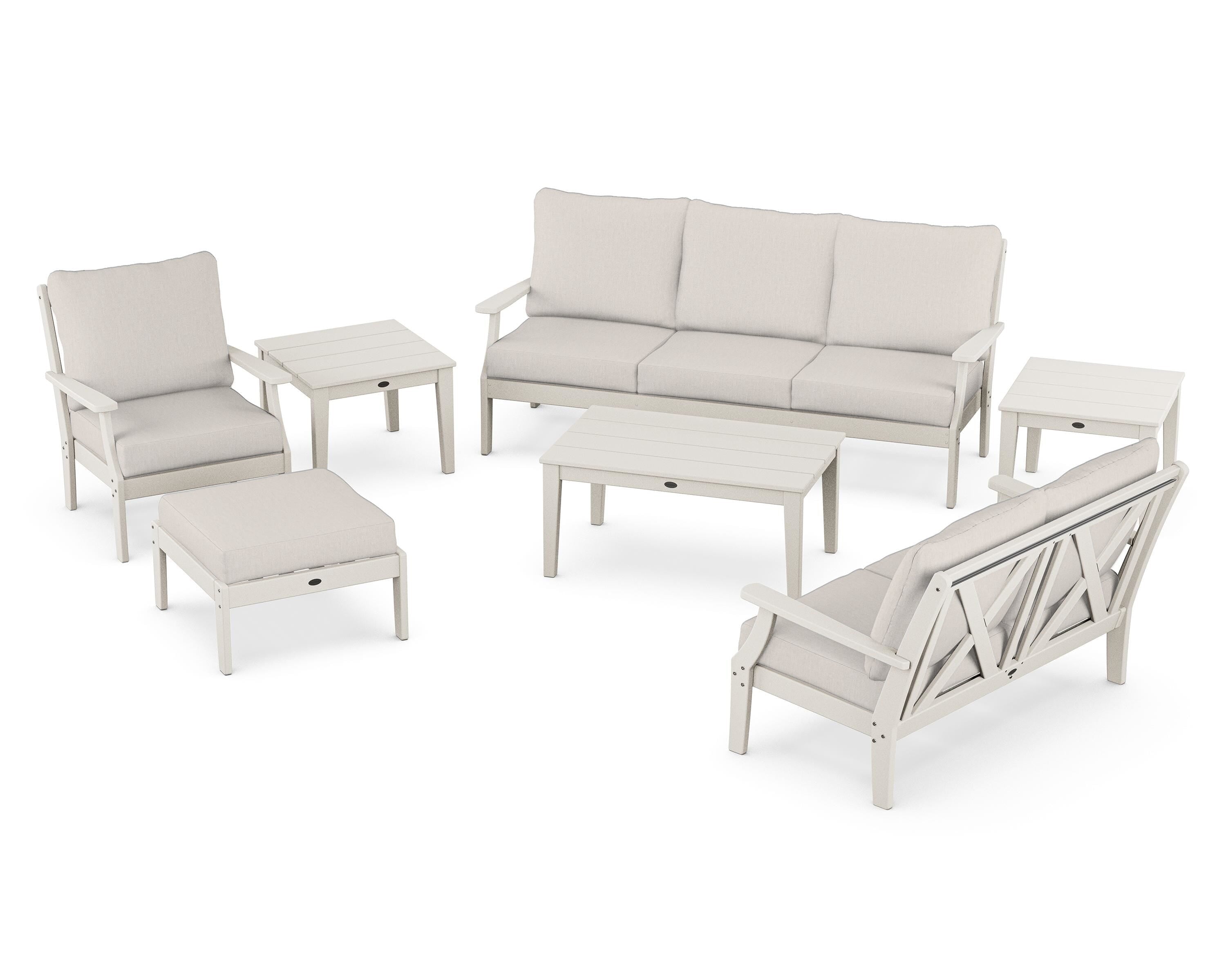 POLYWOOD Braxton 7-Piece Deep Seating Set in Sand / Cast Ash