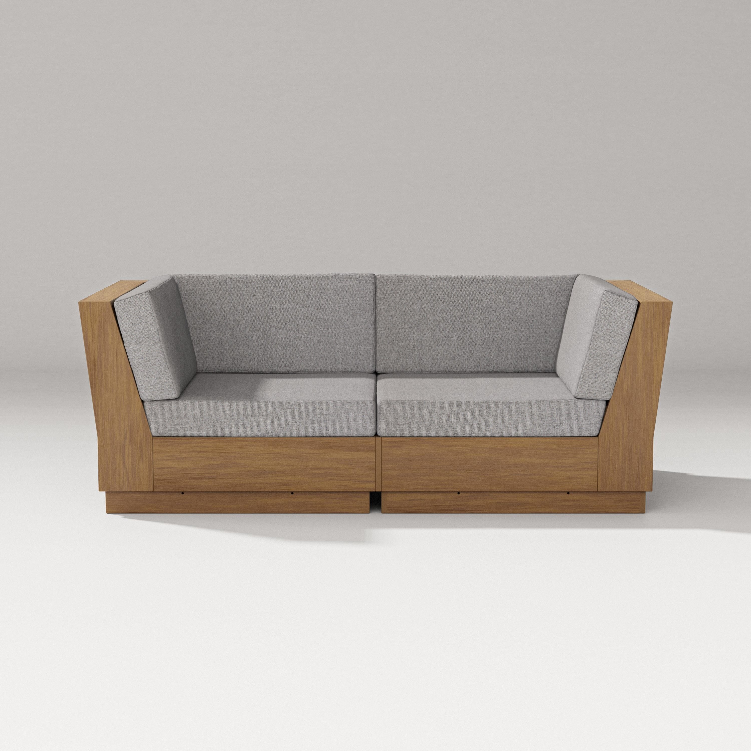 PW Designer Series Elevate Loveseat Sectional in Natural / Grey Mist