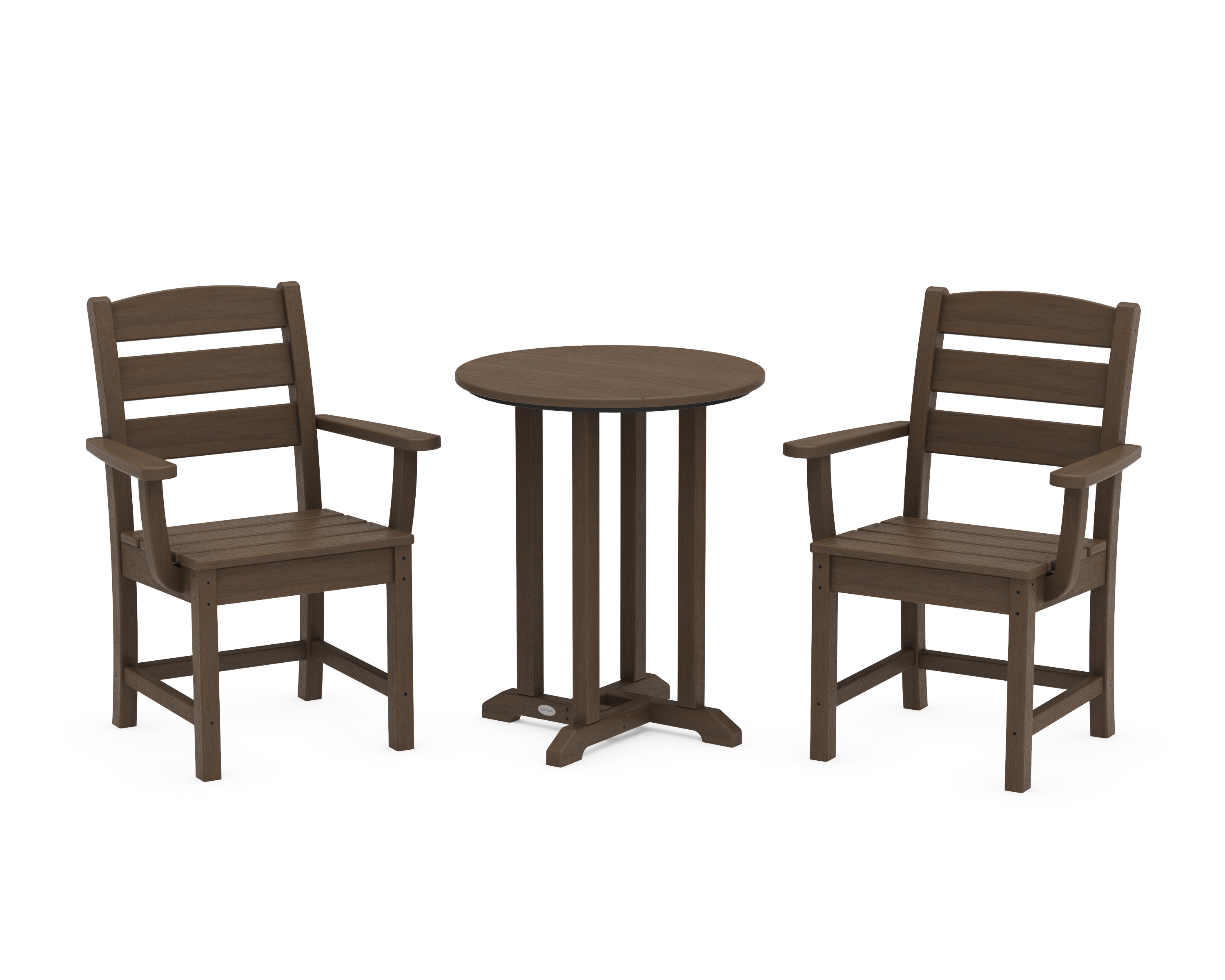 POLYWOOD Lakeside 3-Piece Round Bistro Dining Set in Kona