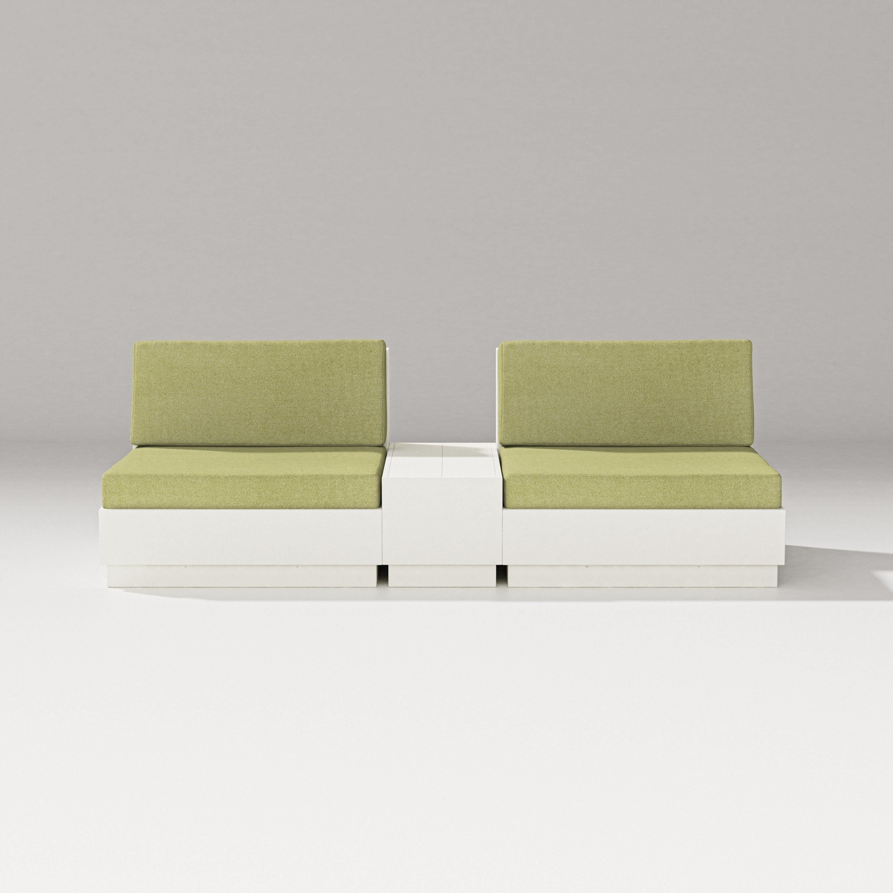 PW Designer Series Elevate Lounge Chair Set in Vintage White / Chartreuse Boucle