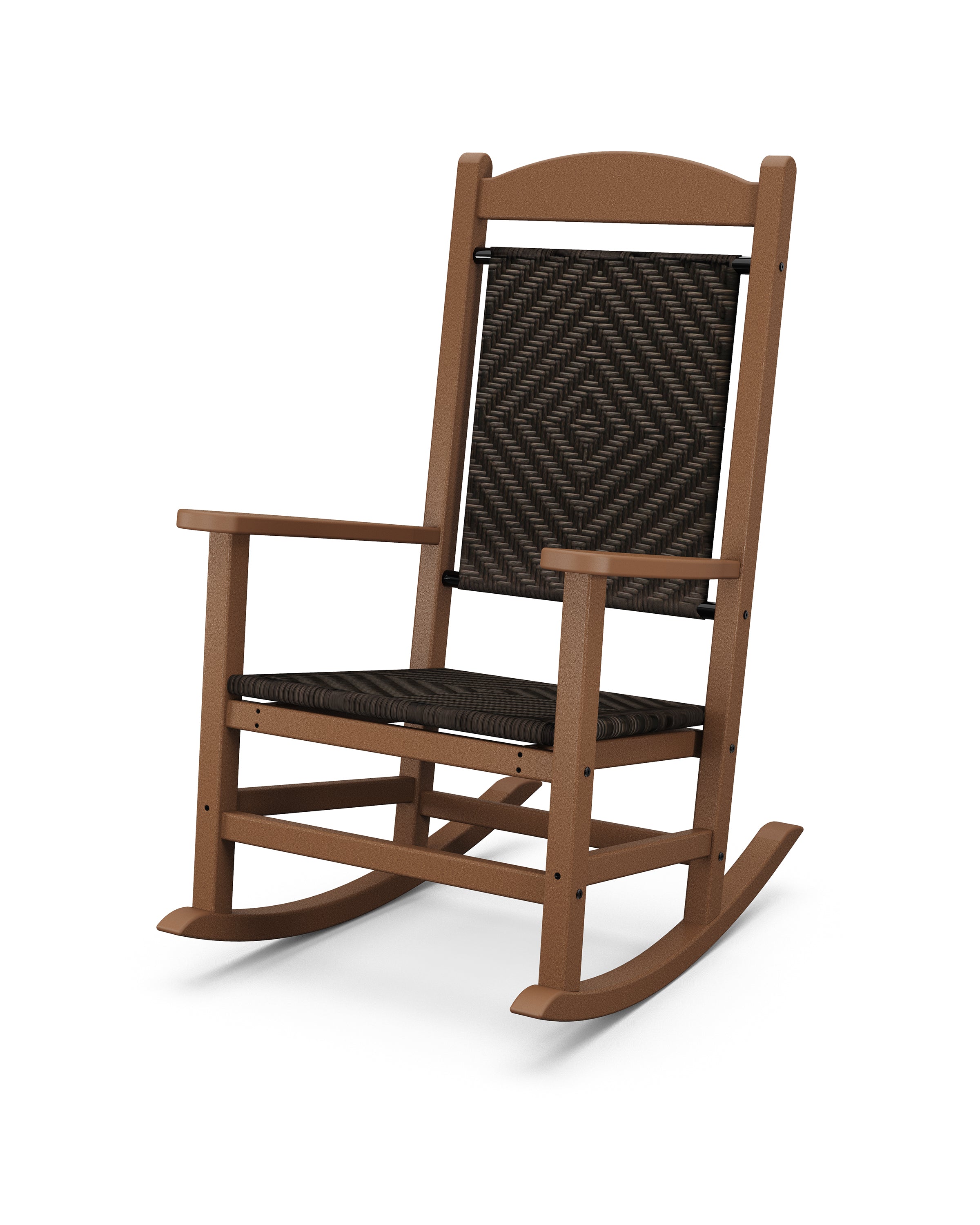 POLYWOOD® Presidential Woven Rocking Chair in Teak / Cahaba